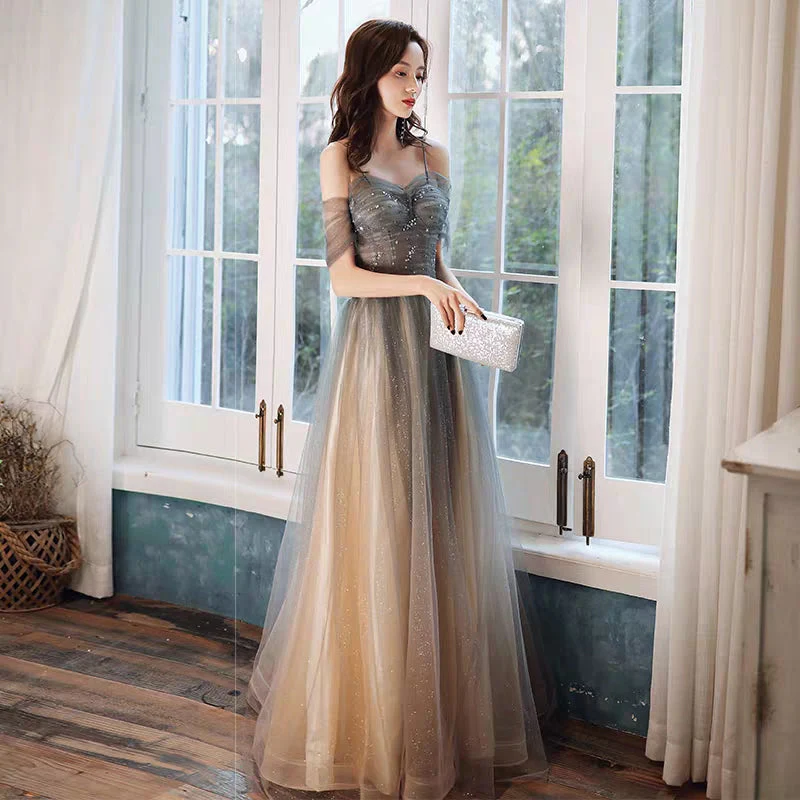 Annual meeting evening dress new winter banquet temperament sexy high-end atmosphere fairy long strap dress female | Amehandmadesg - Image 4