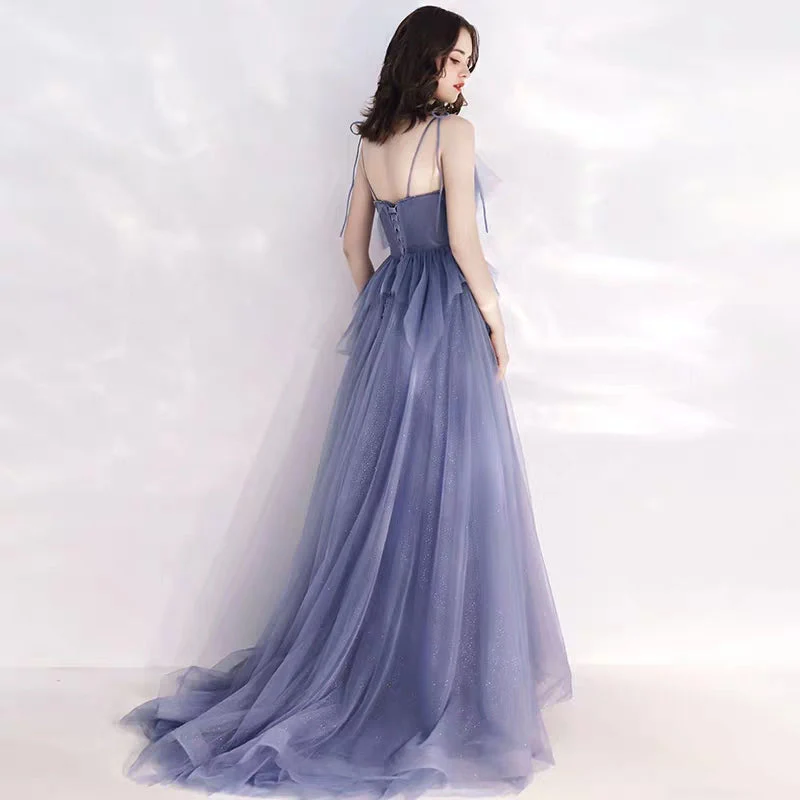 Banquet evening dress long section new strap small trailing noble temperament party host dress female dress - Image 2