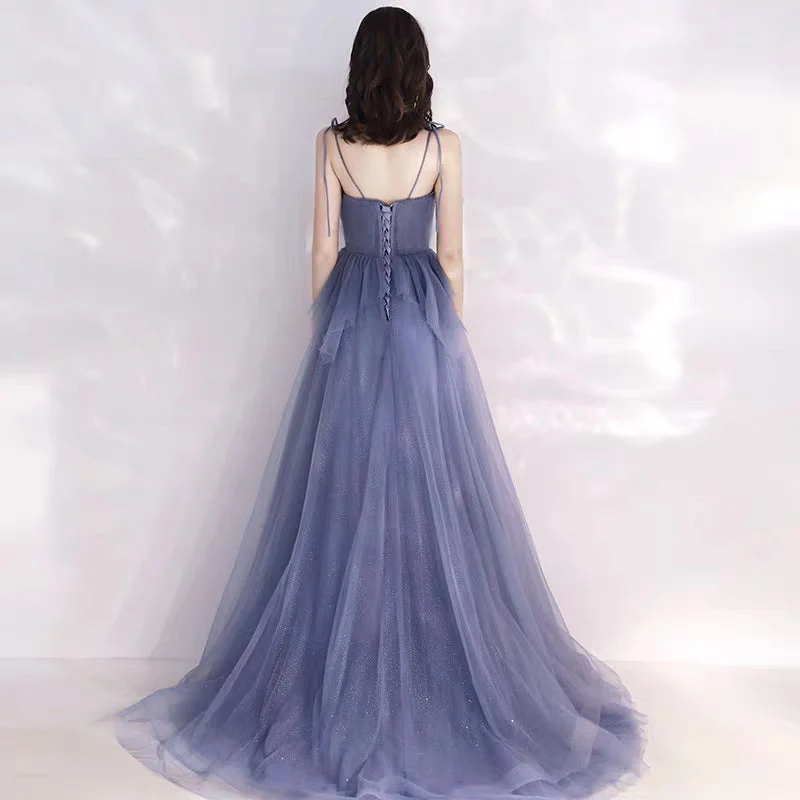 Banquet evening dress long section new strap small trailing noble temperament party host dress female dress - Image 4