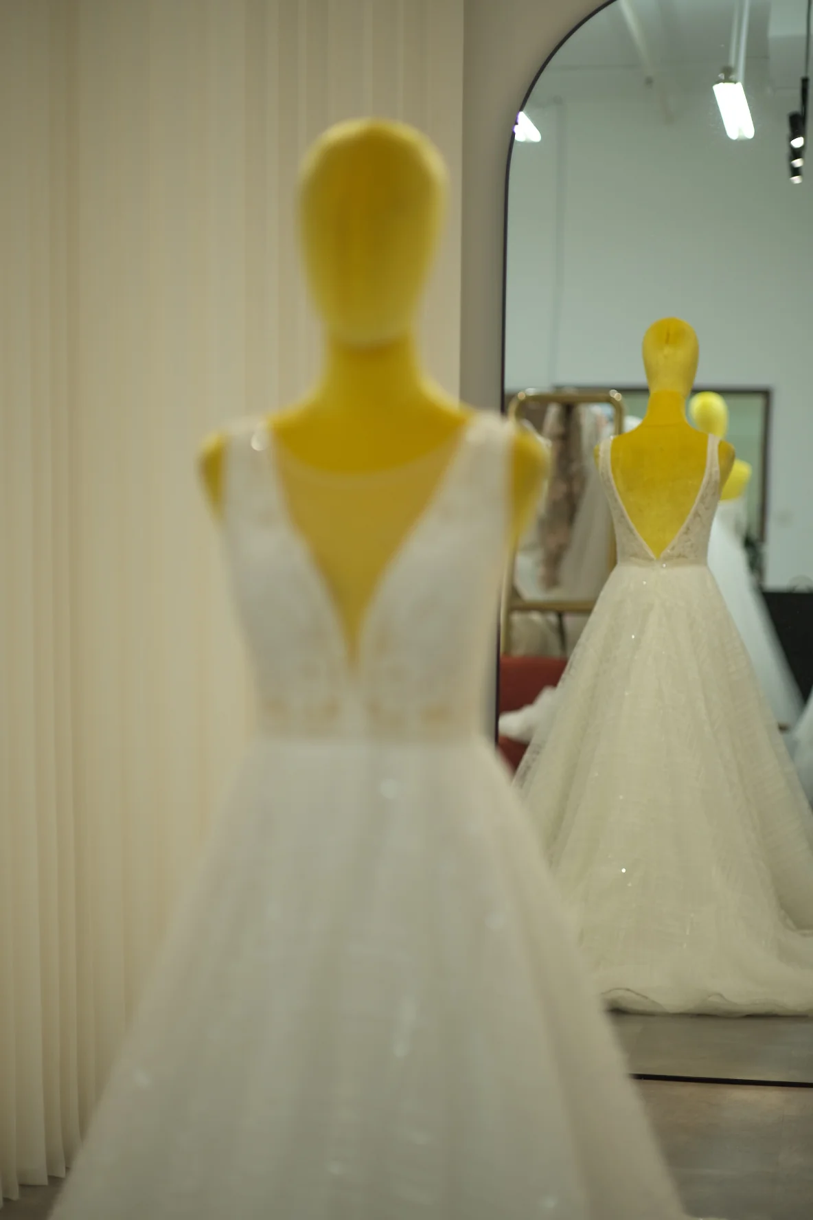 Lux Fabric Half Lace with Beaded Size M Wedding Gown | Ready-to-Wear - Image 3