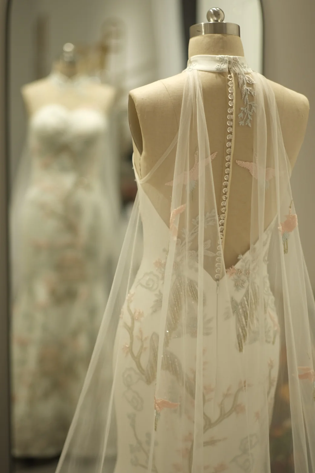 Lux Fabric Full Lace Cheongsam with Beading Wedding Gown | Ready-to-Wear - Image 6