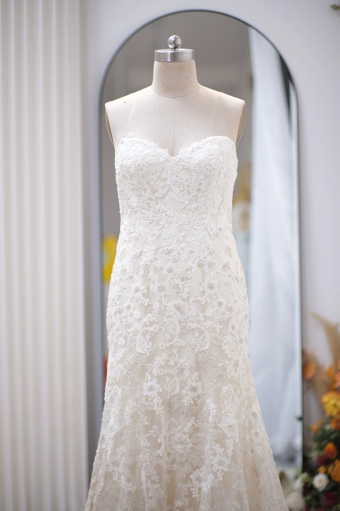 Lux Full Fabric Lace Beaded Size S Wedding Gown | Ready-to-Wear - Image 10