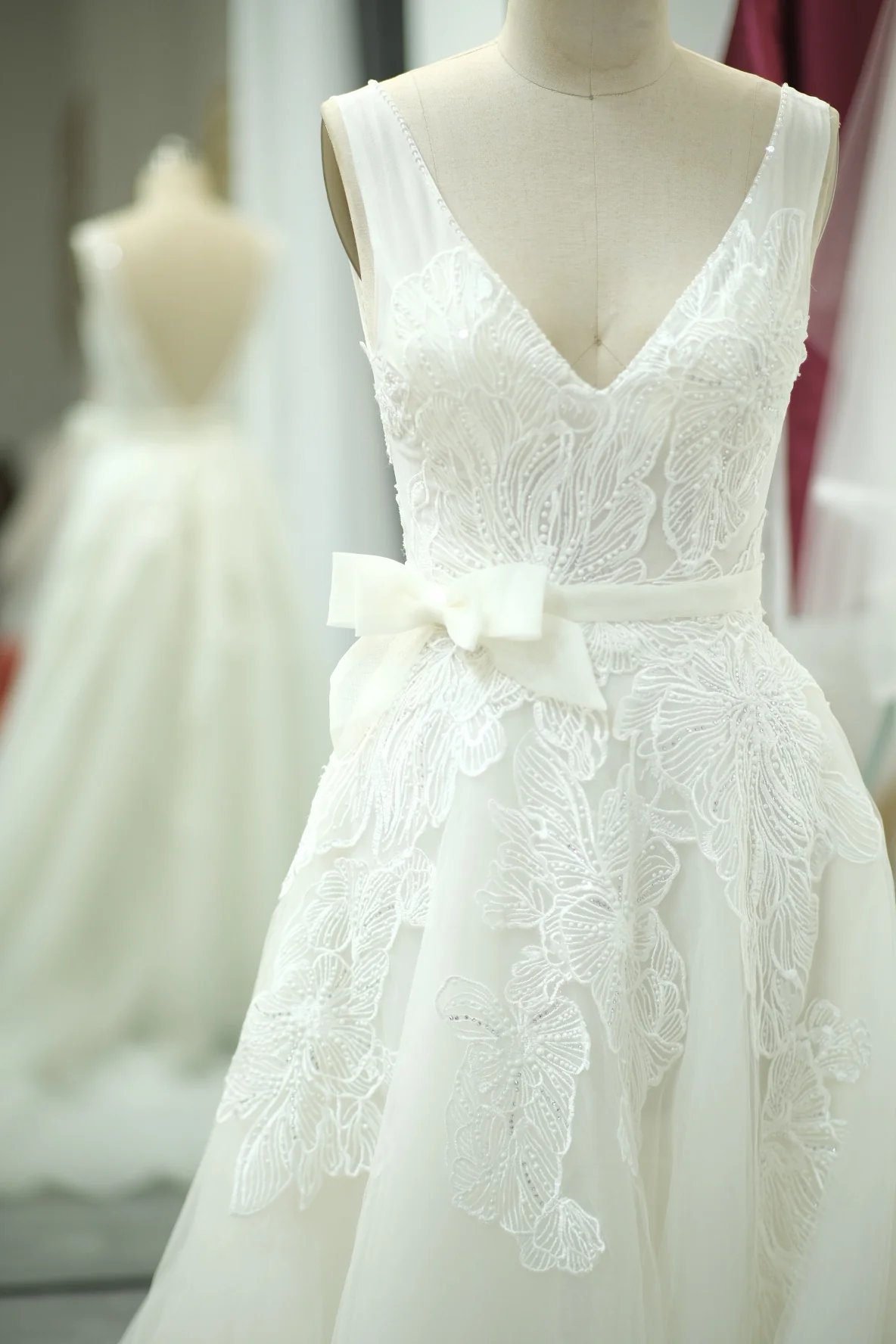 Lux Half Lace Beaded Size S Wedding Gown | Ready-to-Wear - Image 4