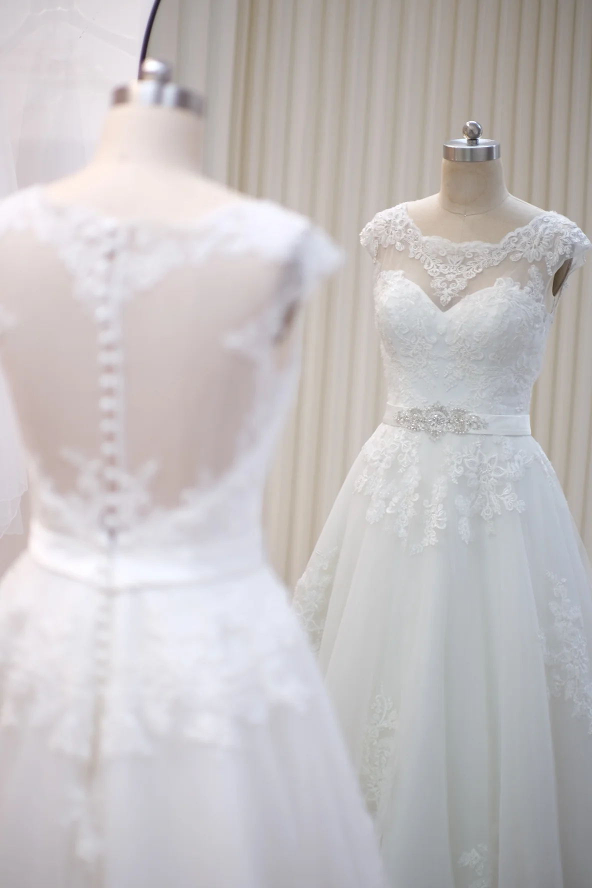 Lux Full Applique Lace with Beaded Wedding Gown Size M | Ready-to-Wear - Image 2
