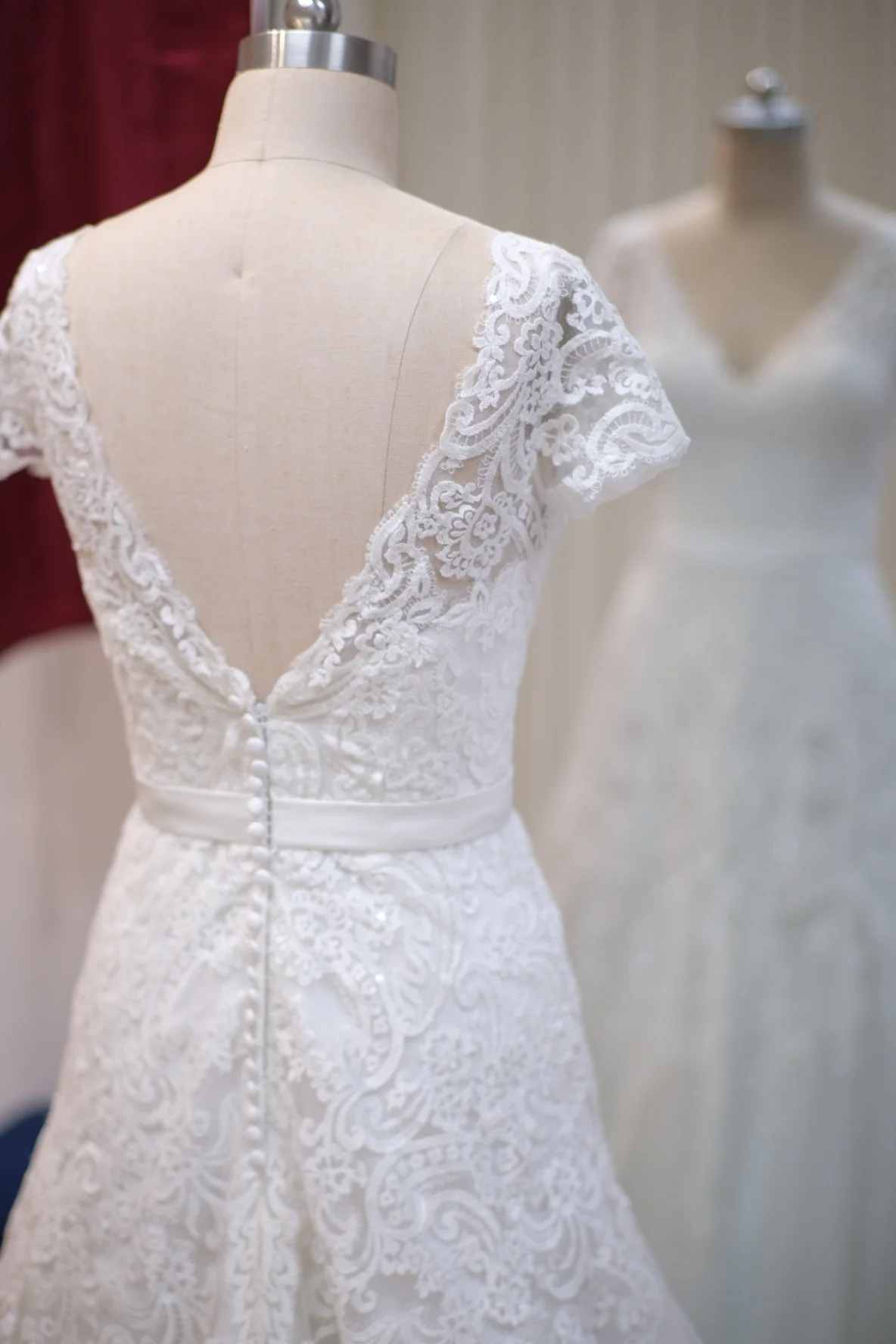 Lux Full Half Lace with Beaded Wedding Gown Size M | Ready-to-Wear - Image 5