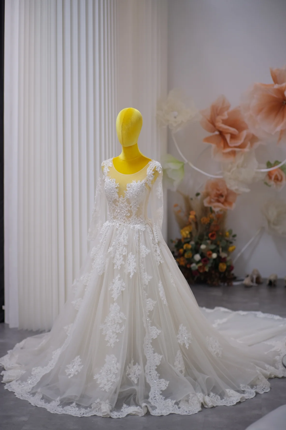 Premium Full Lace with Beaded Wedding Gown Size S | Ready-to-Wear - Image 2