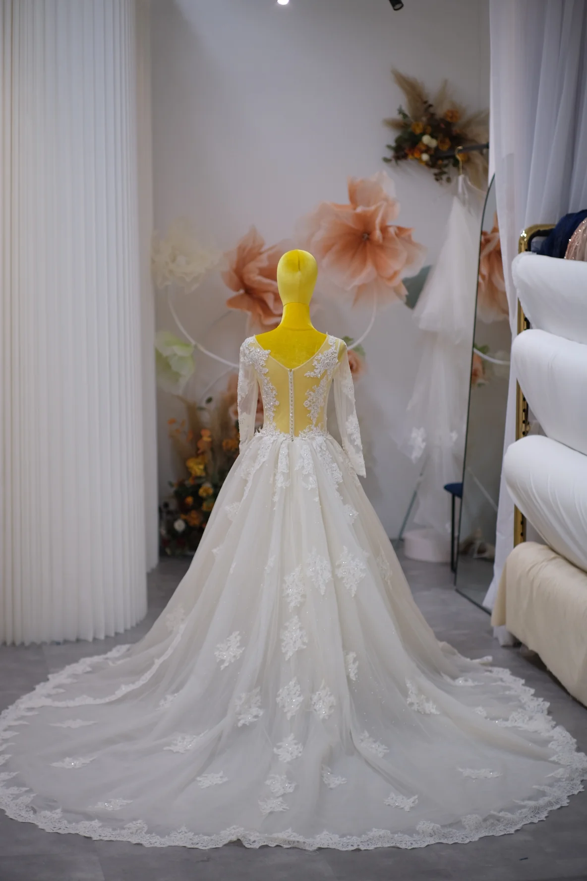 Premium Full Lace with Beaded Wedding Gown Size S | Ready-to-Wear - Image 3