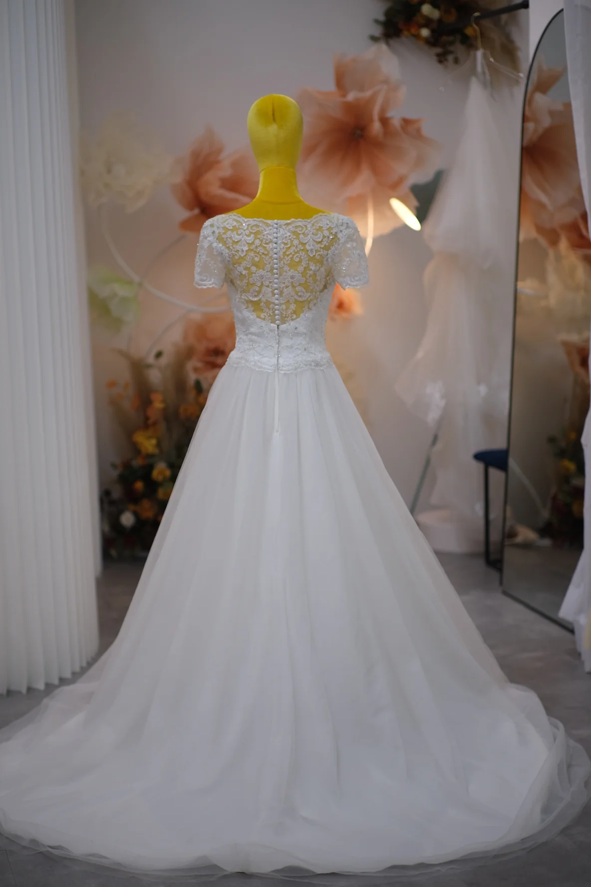 Premium Half Lace with Beaded Wedding Gown Size XL | Ready-to-Wear - Image 4