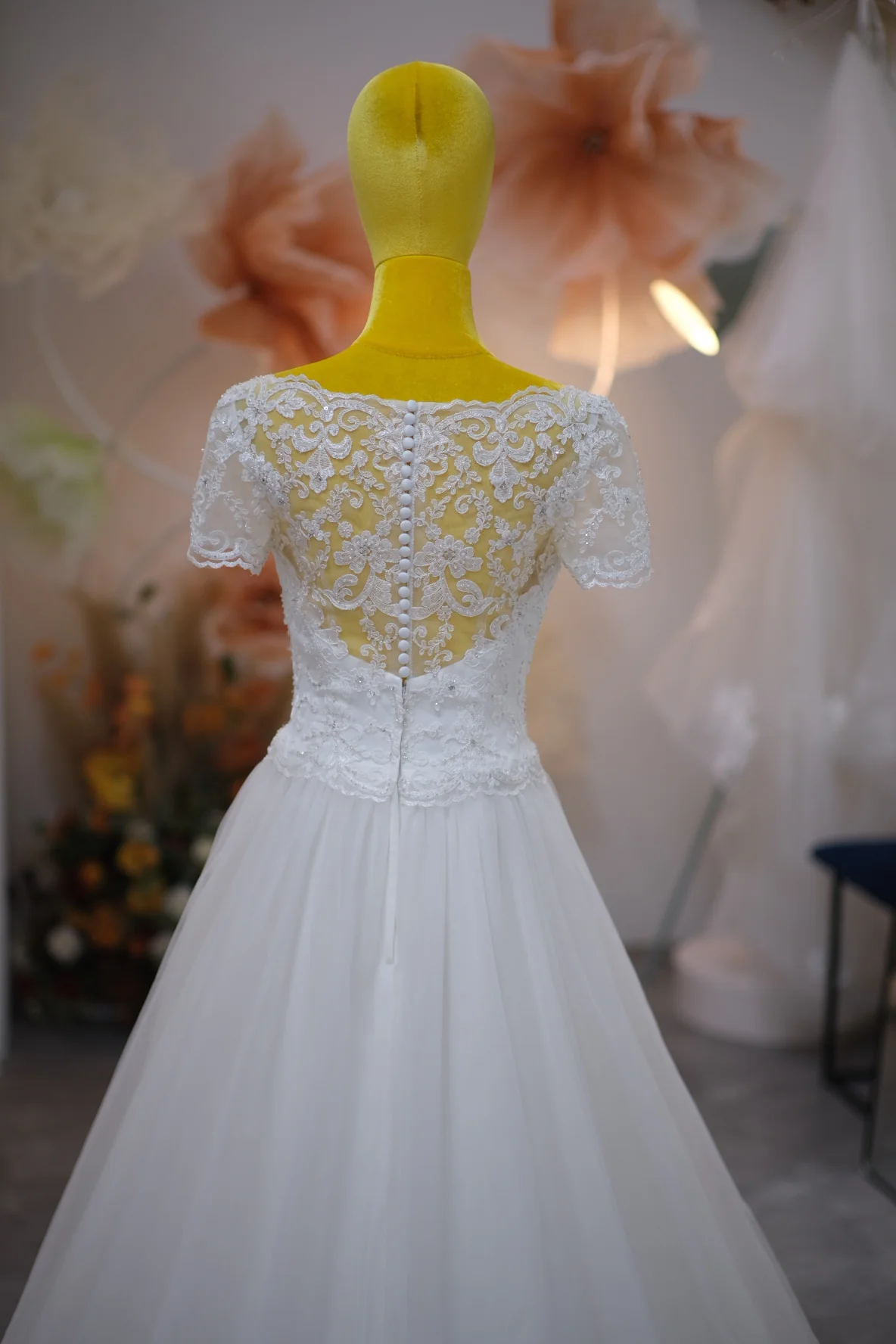 Premium Half Lace with Beaded Wedding Gown Size XL | Ready-to-Wear - Image 8