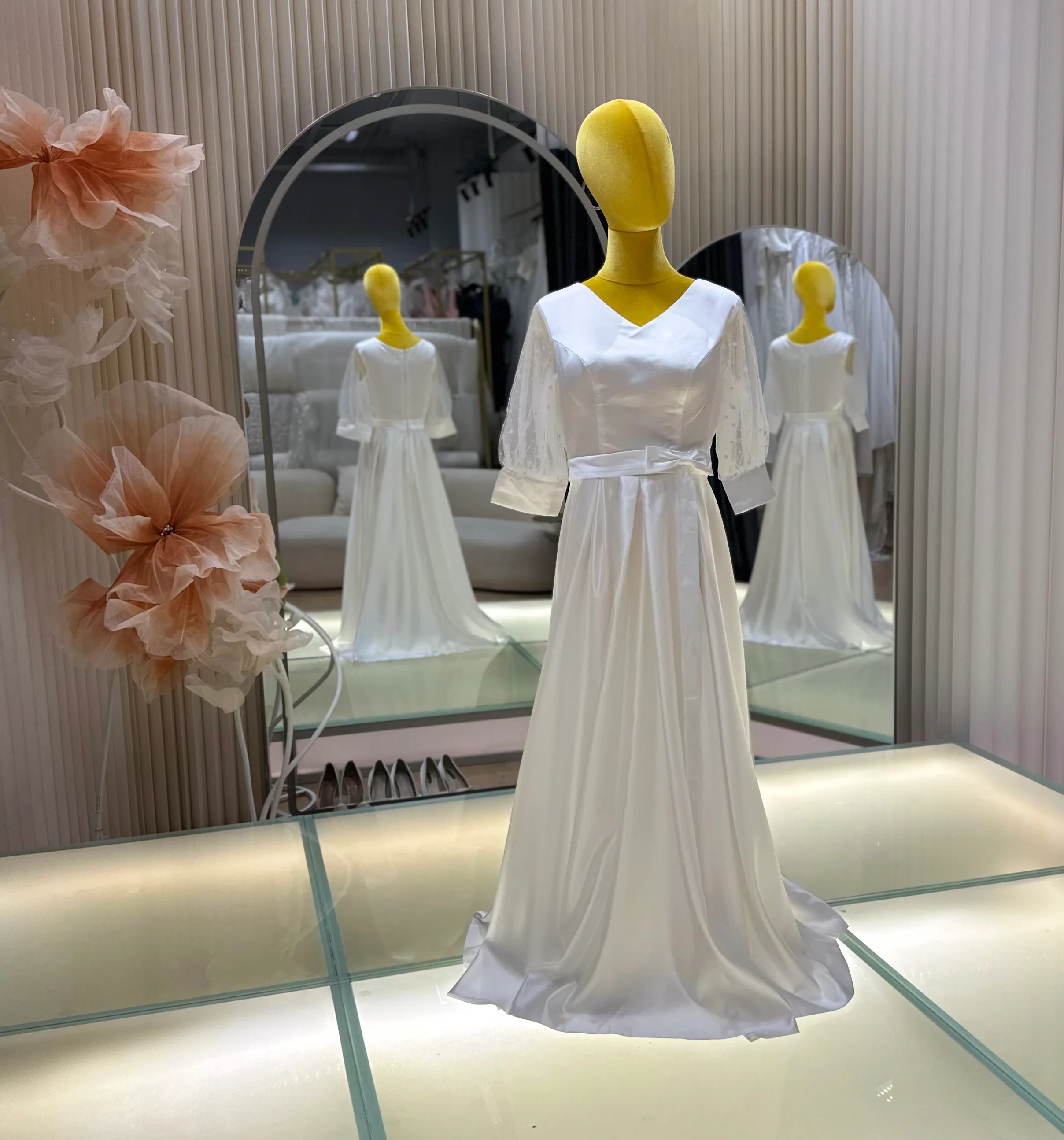 Pleated Plain Wedding Gown Size XXL Bust. 96| Ready-to-Wear - Image 2