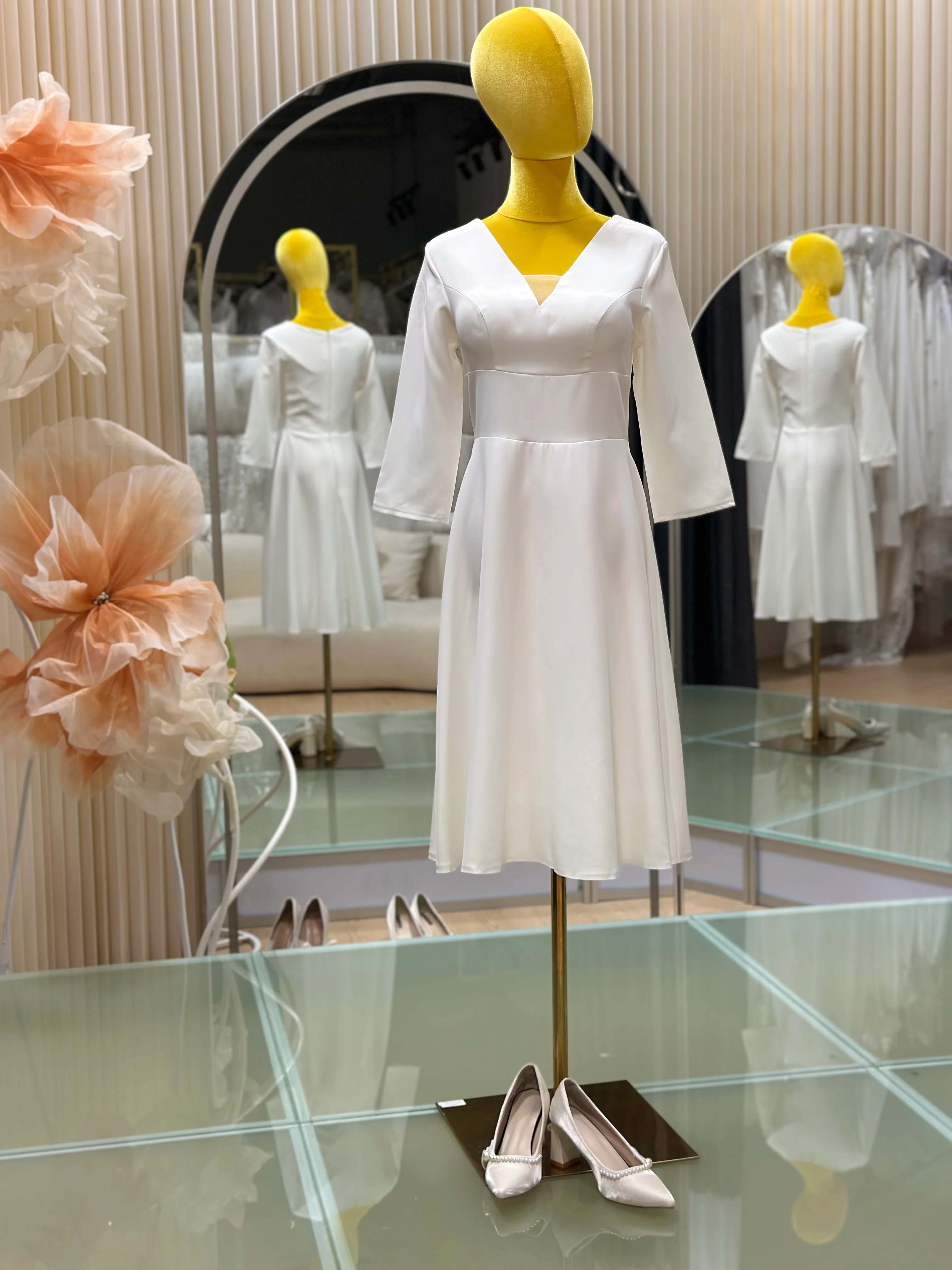 Petite Grace Short Pleated Wedding Dress | Ready-to-Wear - Image 3