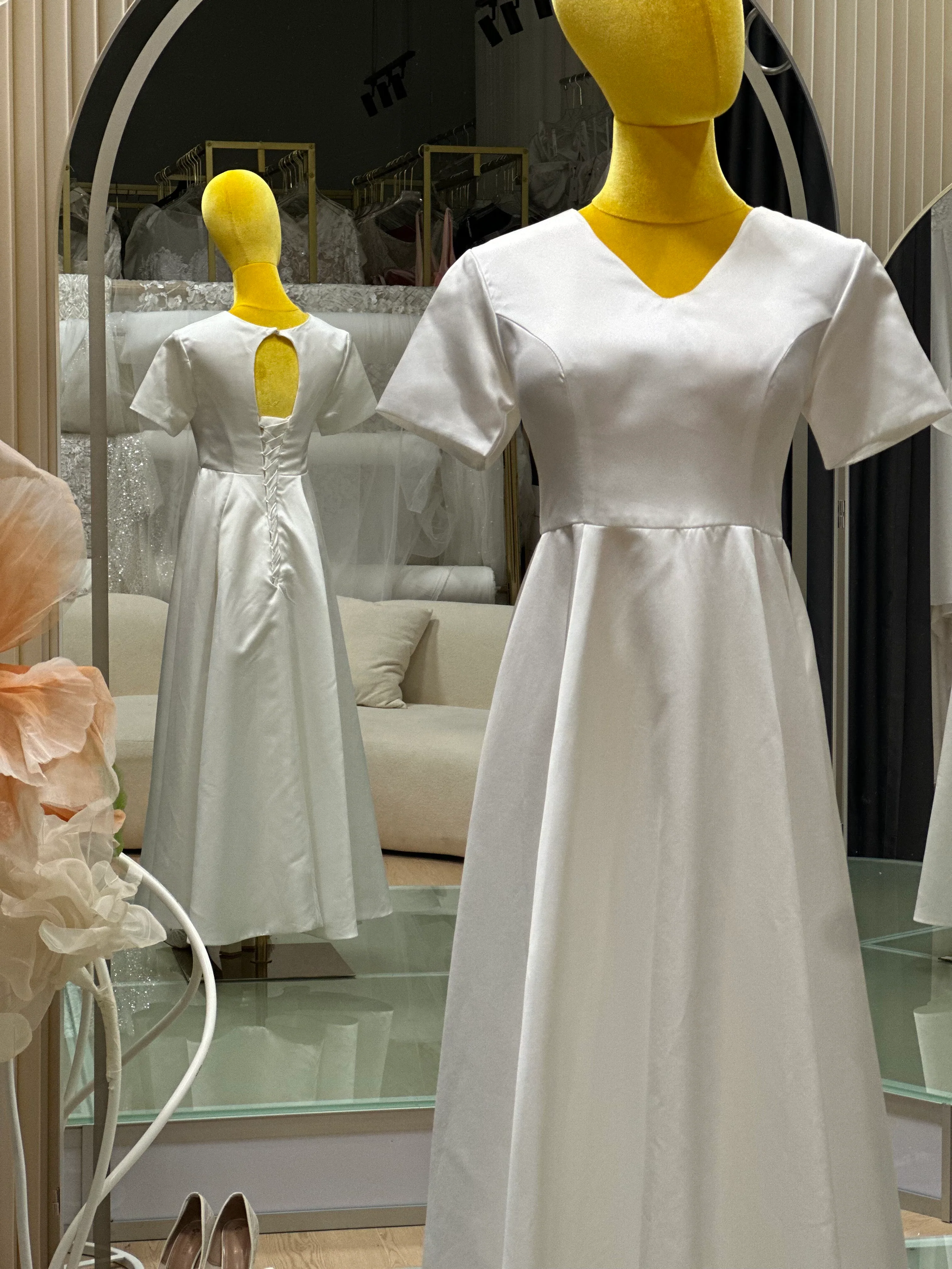Graceful Pleat Minimalist Wedding Gown Plus | Ready-to-Wear - Image 5