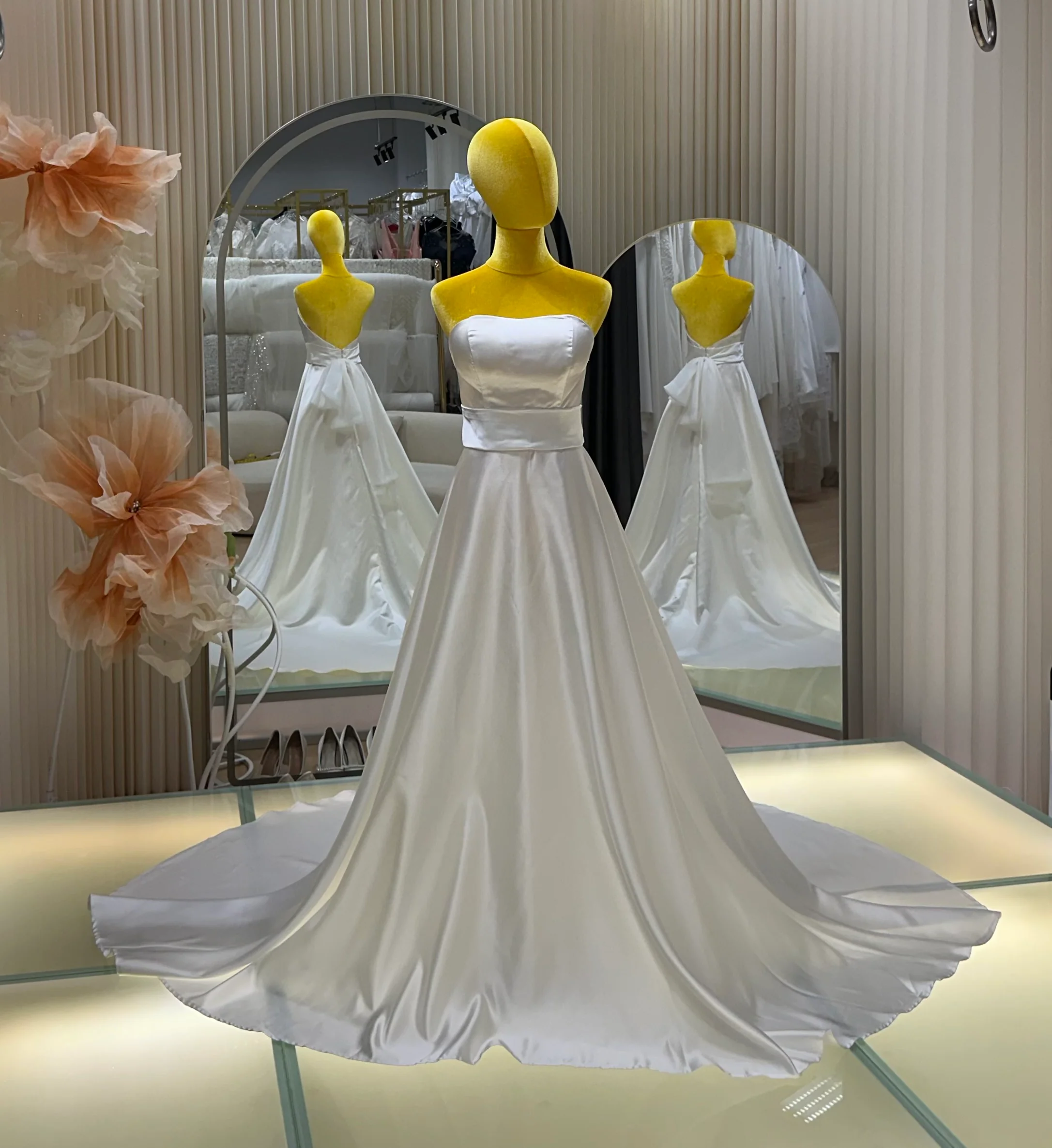 Graceful Pleat Minimalist Wedding Gown | Ready-to-Wear