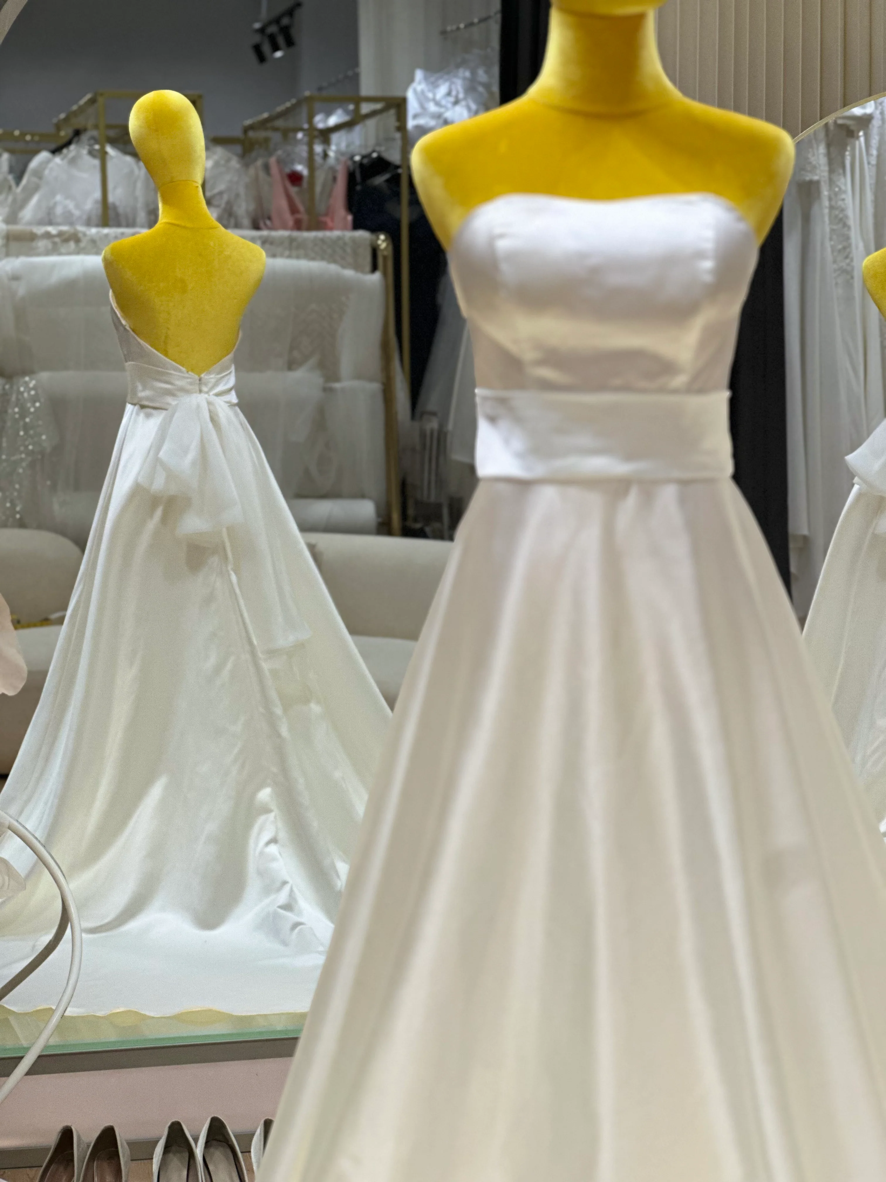 Graceful Pleat Minimalist Wedding Gown | Ready-to-Wear - Image 4