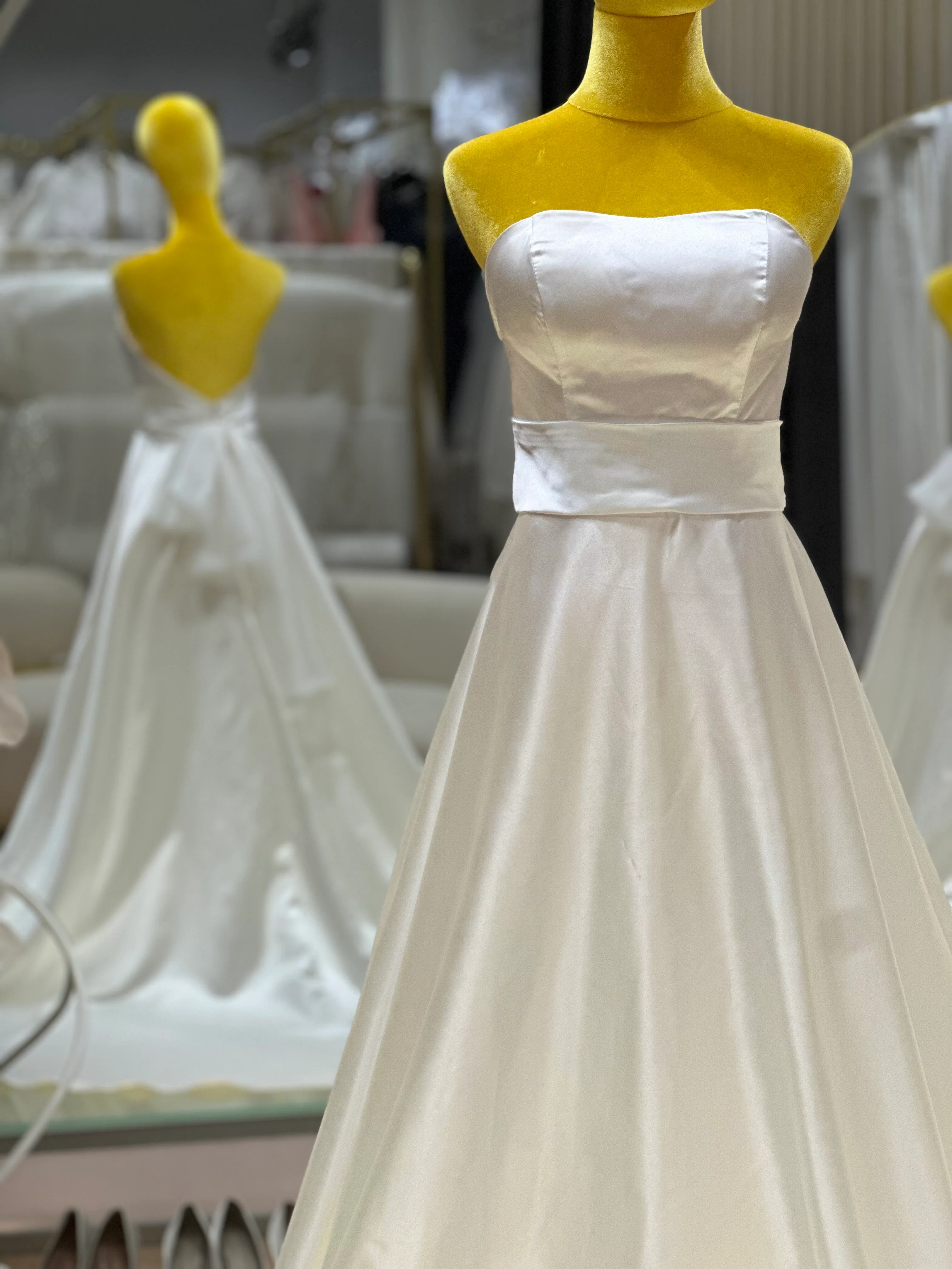 Graceful Pleat Minimalist Wedding Gown | Ready-to-Wear - Image 5