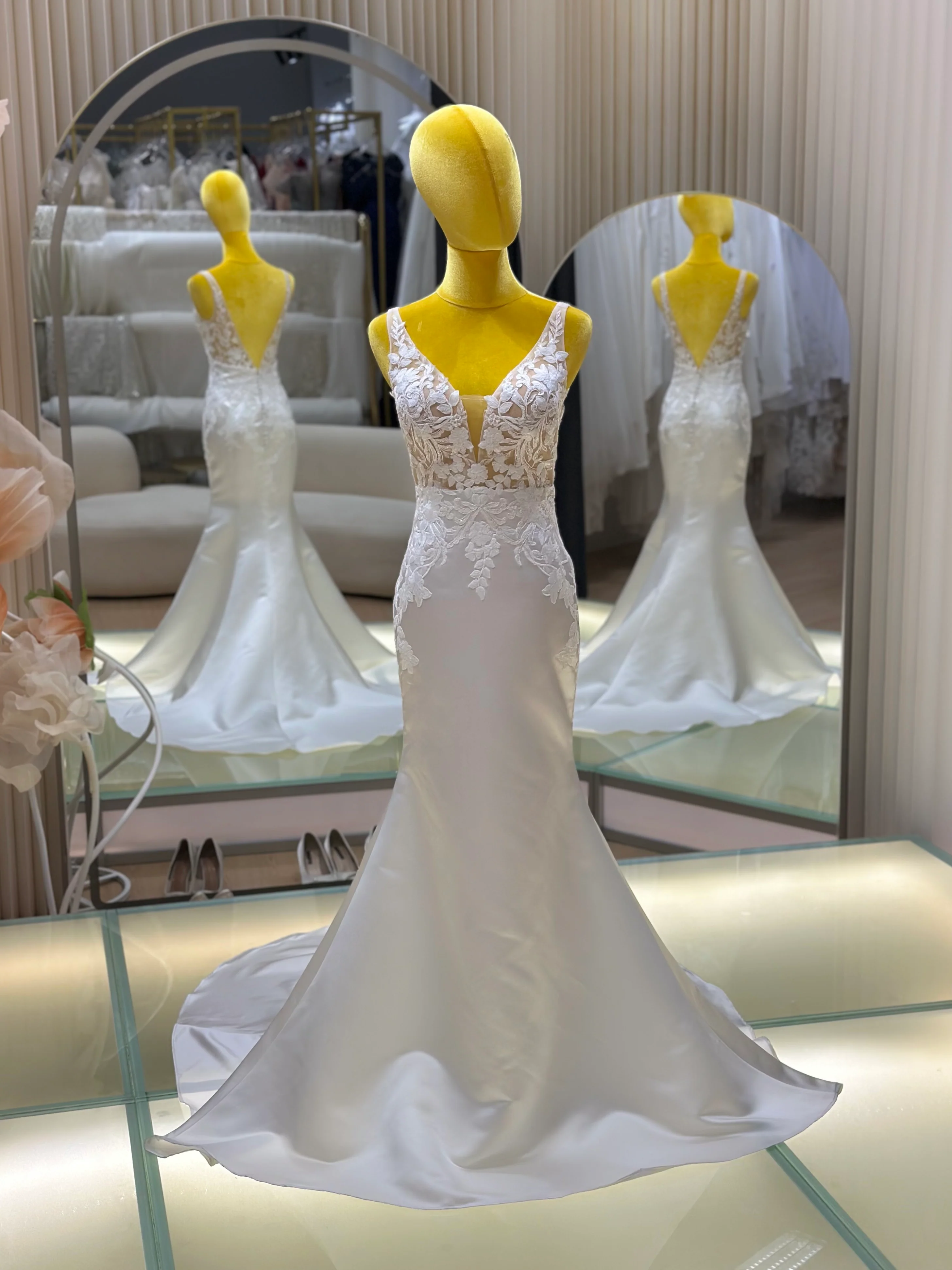 Luxe Half-Lace Wedding Gown | Ready-to-Wear