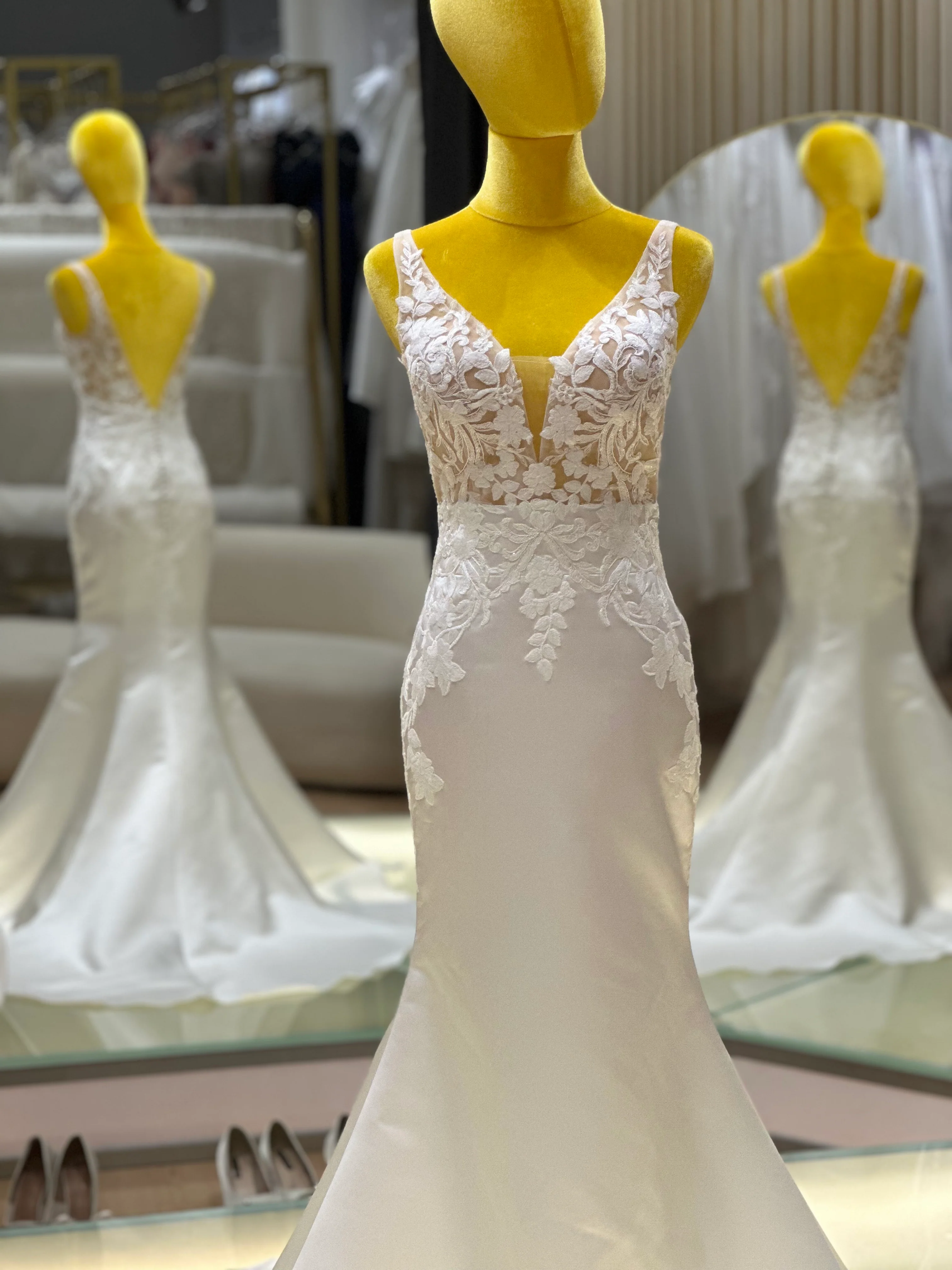 Luxe Half-Lace Wedding Gown | Ready-to-Wear - Image 3