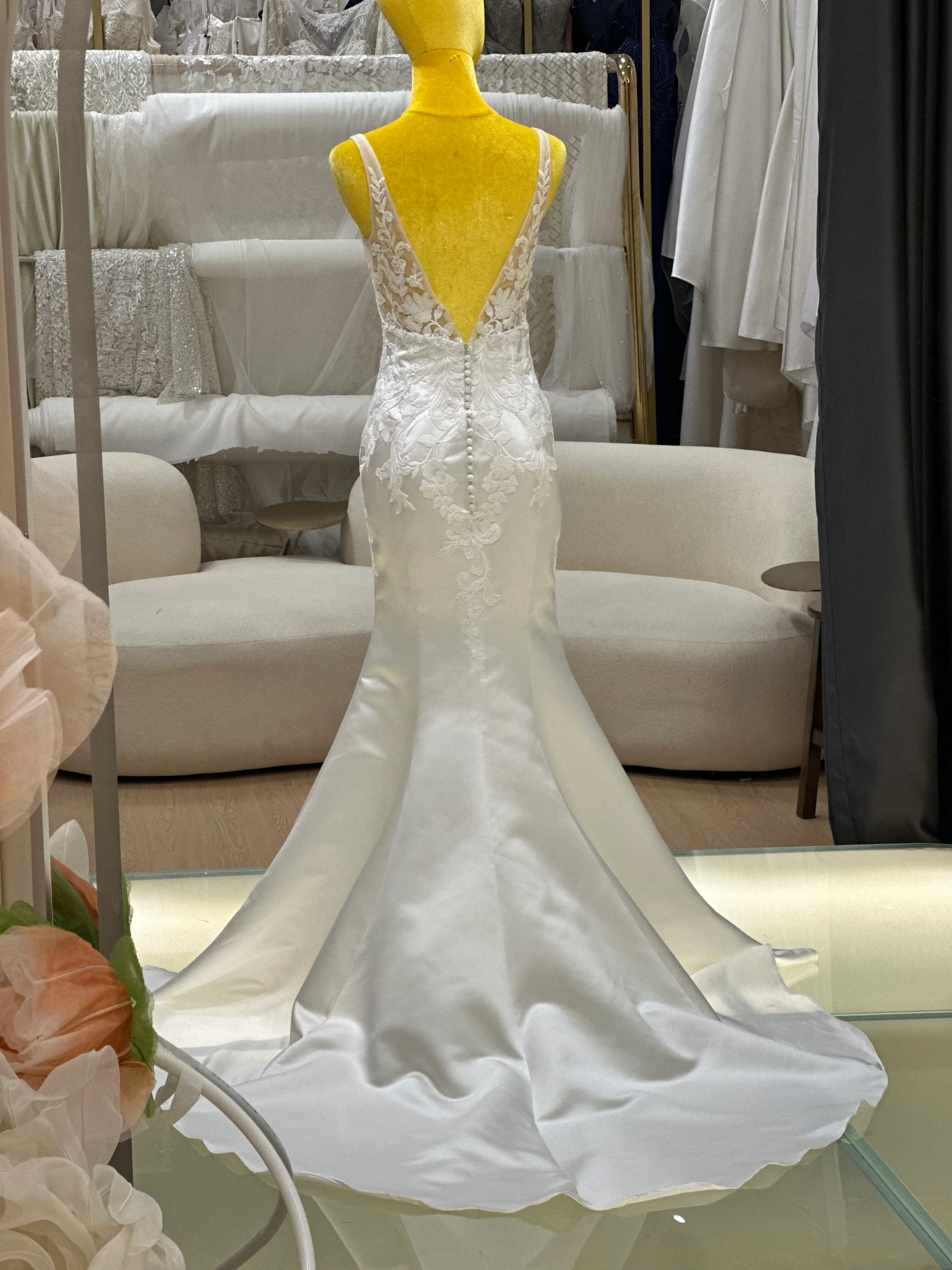 Luxe Half-Lace Wedding Gown | Ready-to-Wear - Image 9
