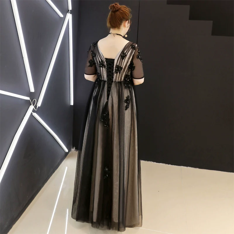 Black Elegant A-Line Wedding Dress - Image 3