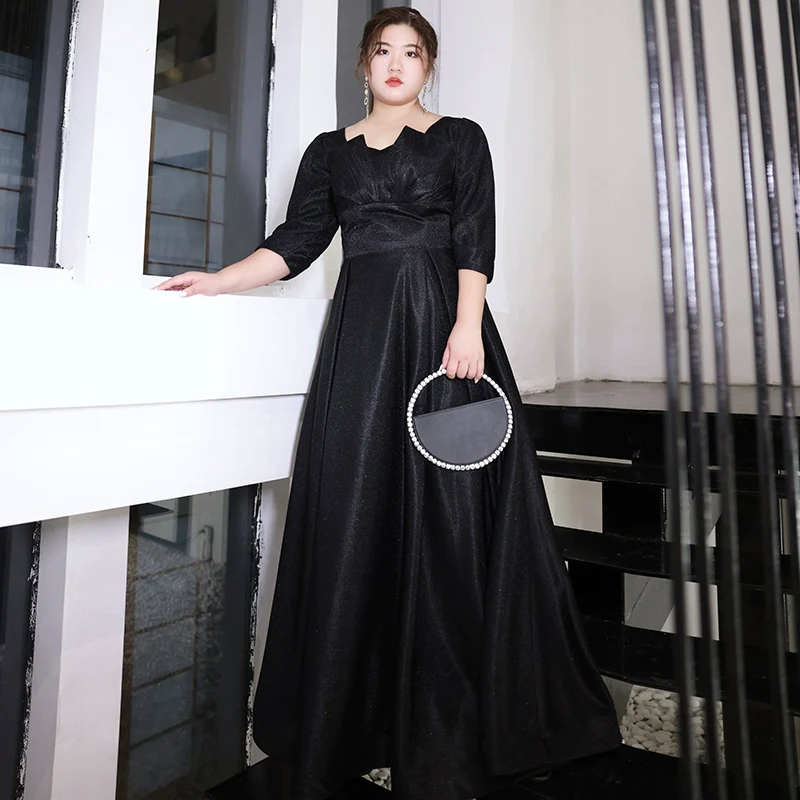 Black Evening Dress, High Quality, A-line | Amehandmadesg - Image 6
