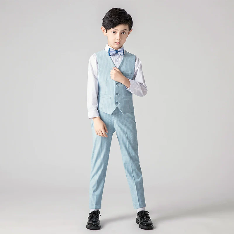 Boys' Elegant Vest Suit Set for Piano Performance & Autumn - Image 2