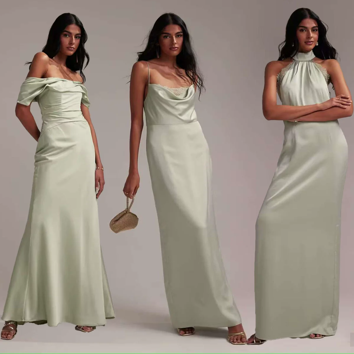 Bridesmaid Lace A-Line Evening Dress