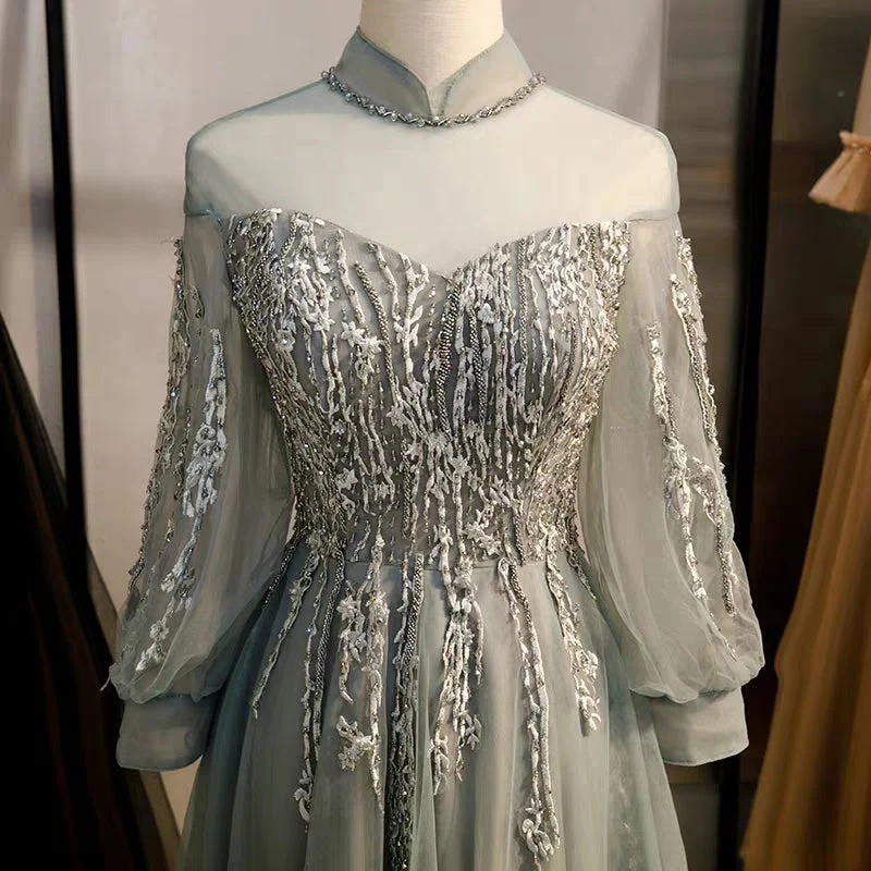 New banquet long sleeves can usually wear fairy-like dream dress birthday evening dress - Image 4