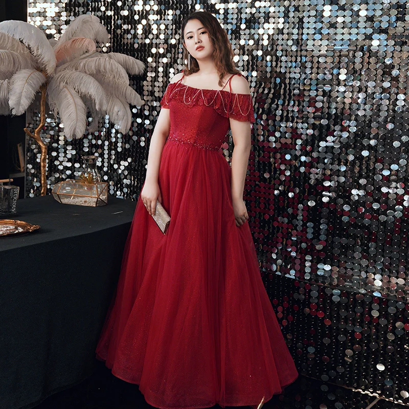 Burgundy Long Evening Dress - Image 5