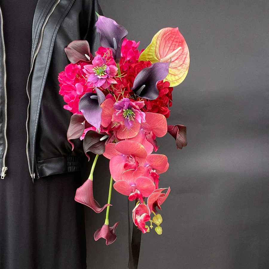 Deep Purple Calla Lily Handheld Silk Flower – Unique Home Vase for Weddings & Graduation - Image 7