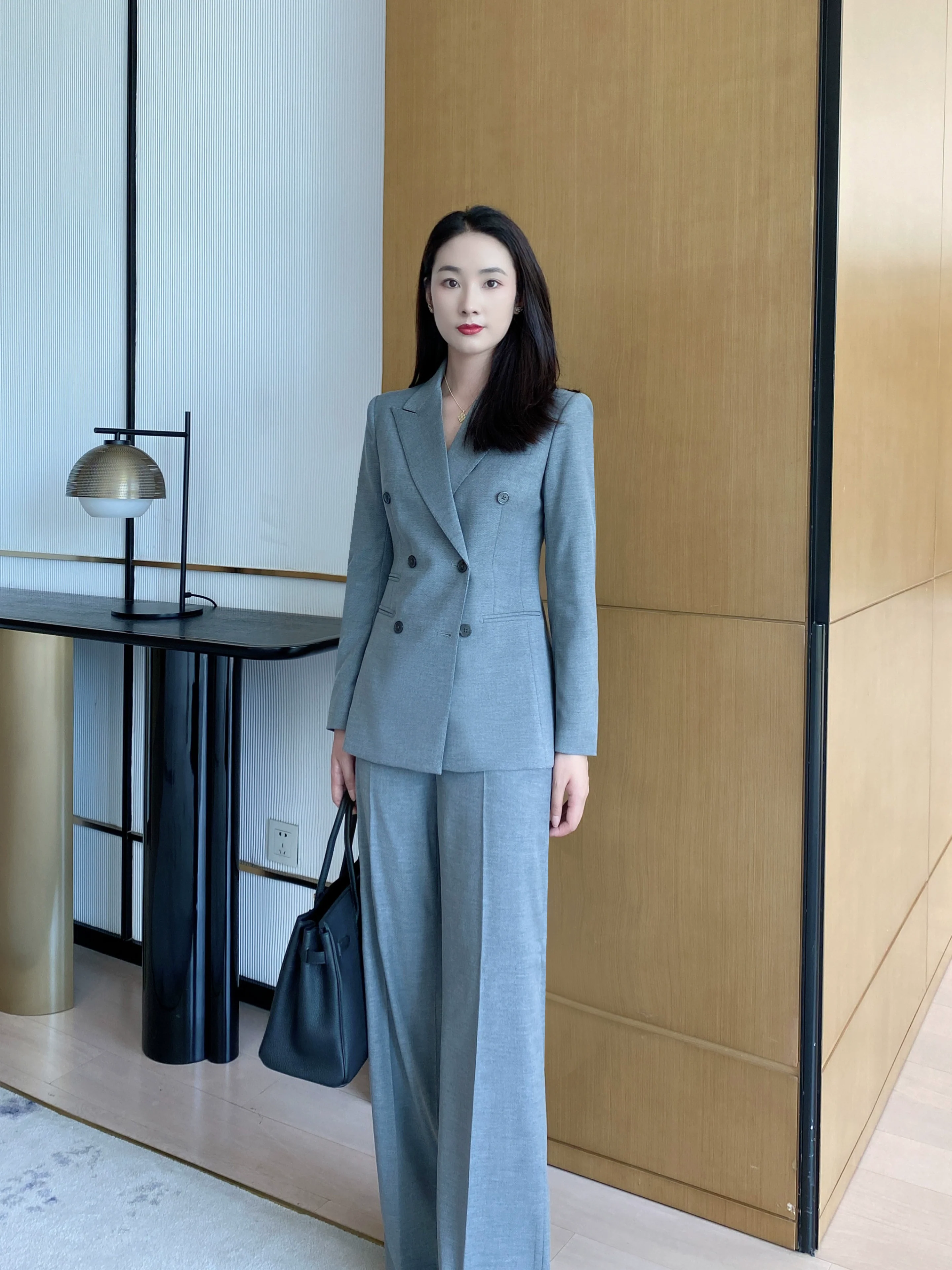 Demi-season Classic Suit Jacket Elite Set Grey - Image 2