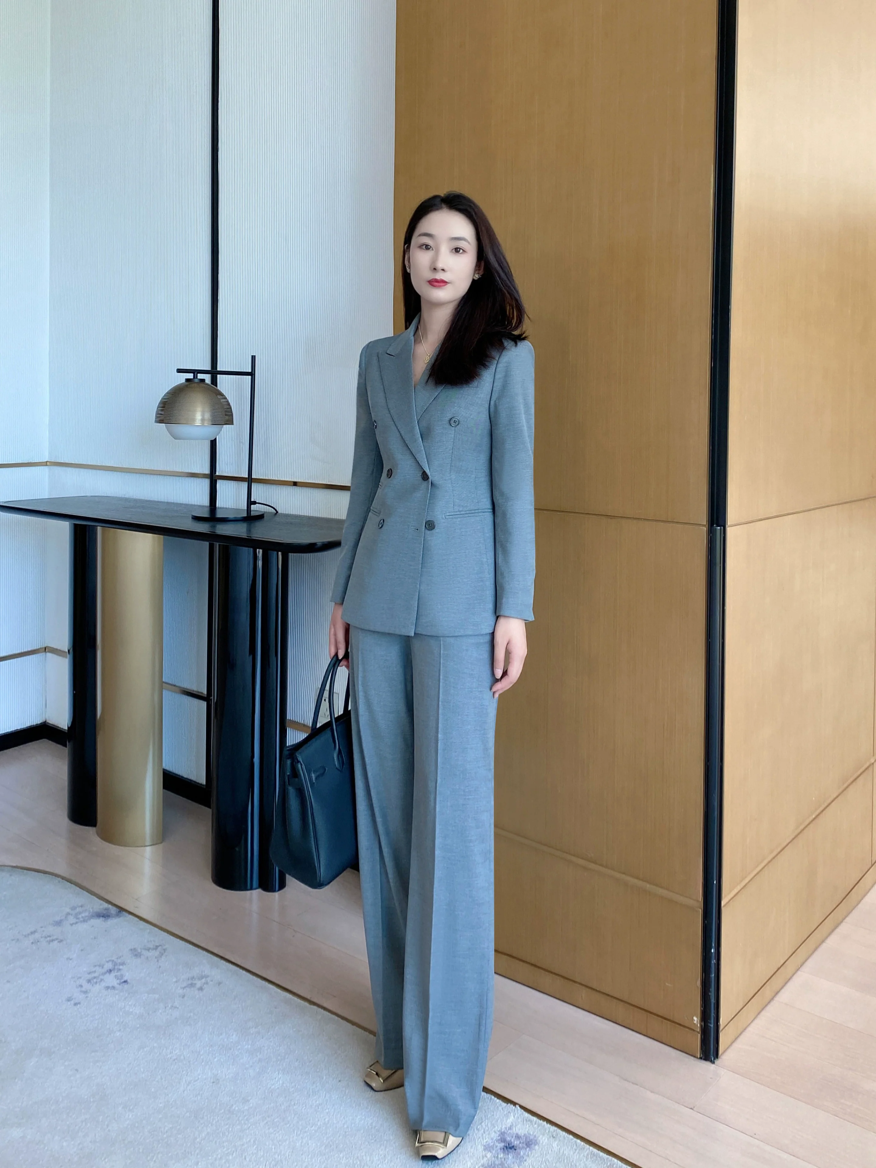 Demi-season Classic Suit Jacket Elite Set Grey - Image 6