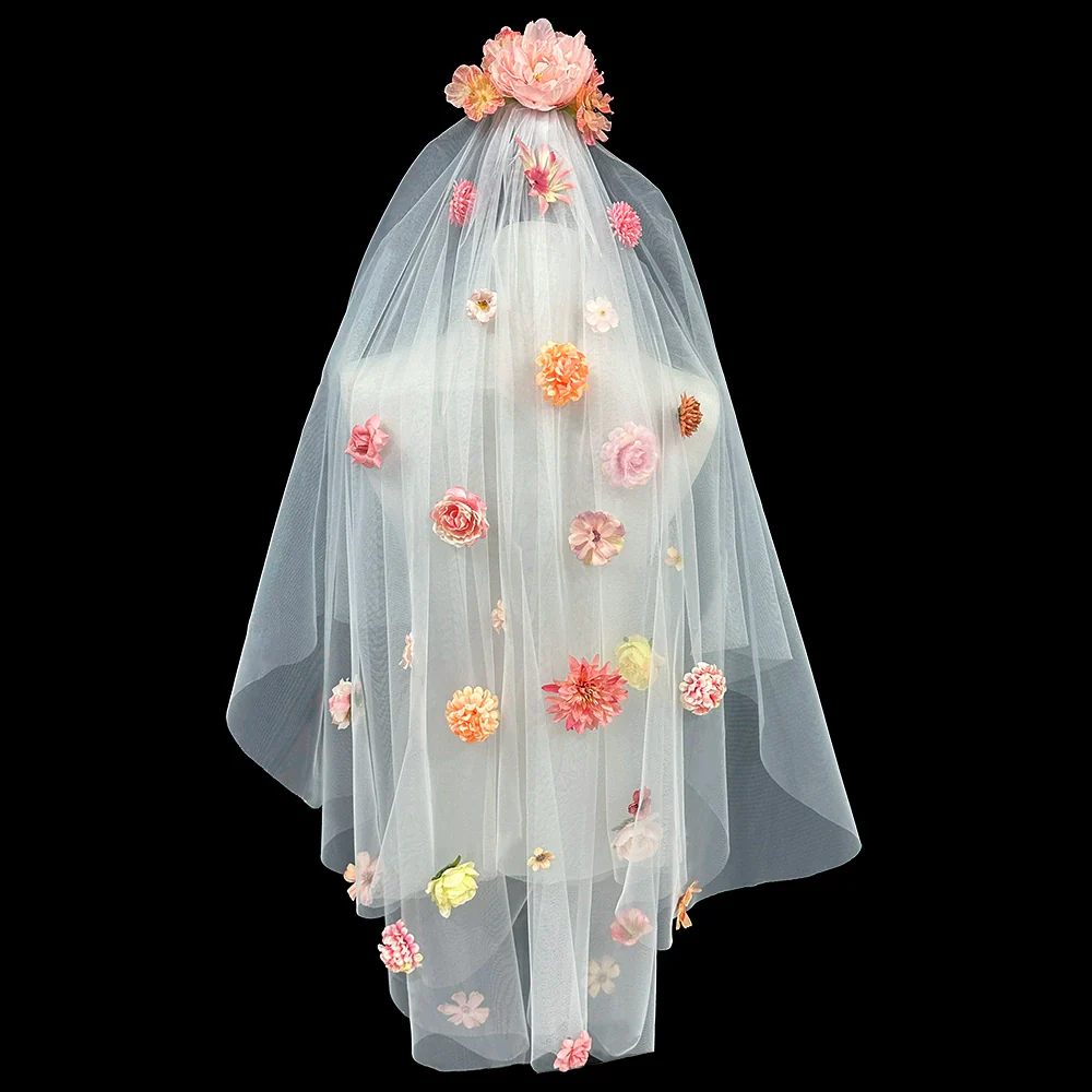 Dopamine Color Butterfly Veil 60-80cm Hair Comb - Image 5