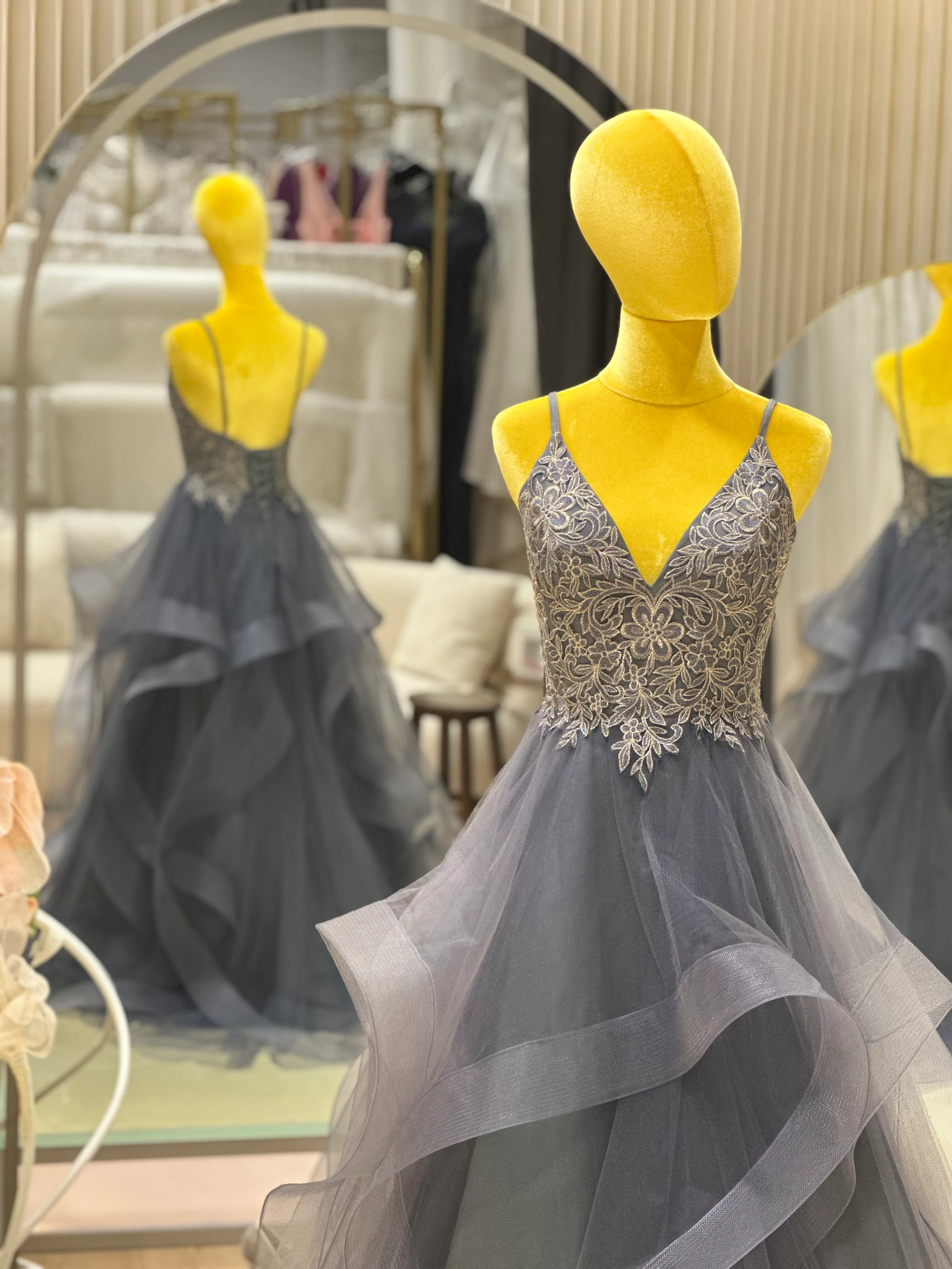 Twilight Luxe Half-Lace Evening Gown | Ready-to-Wear - Image 3
