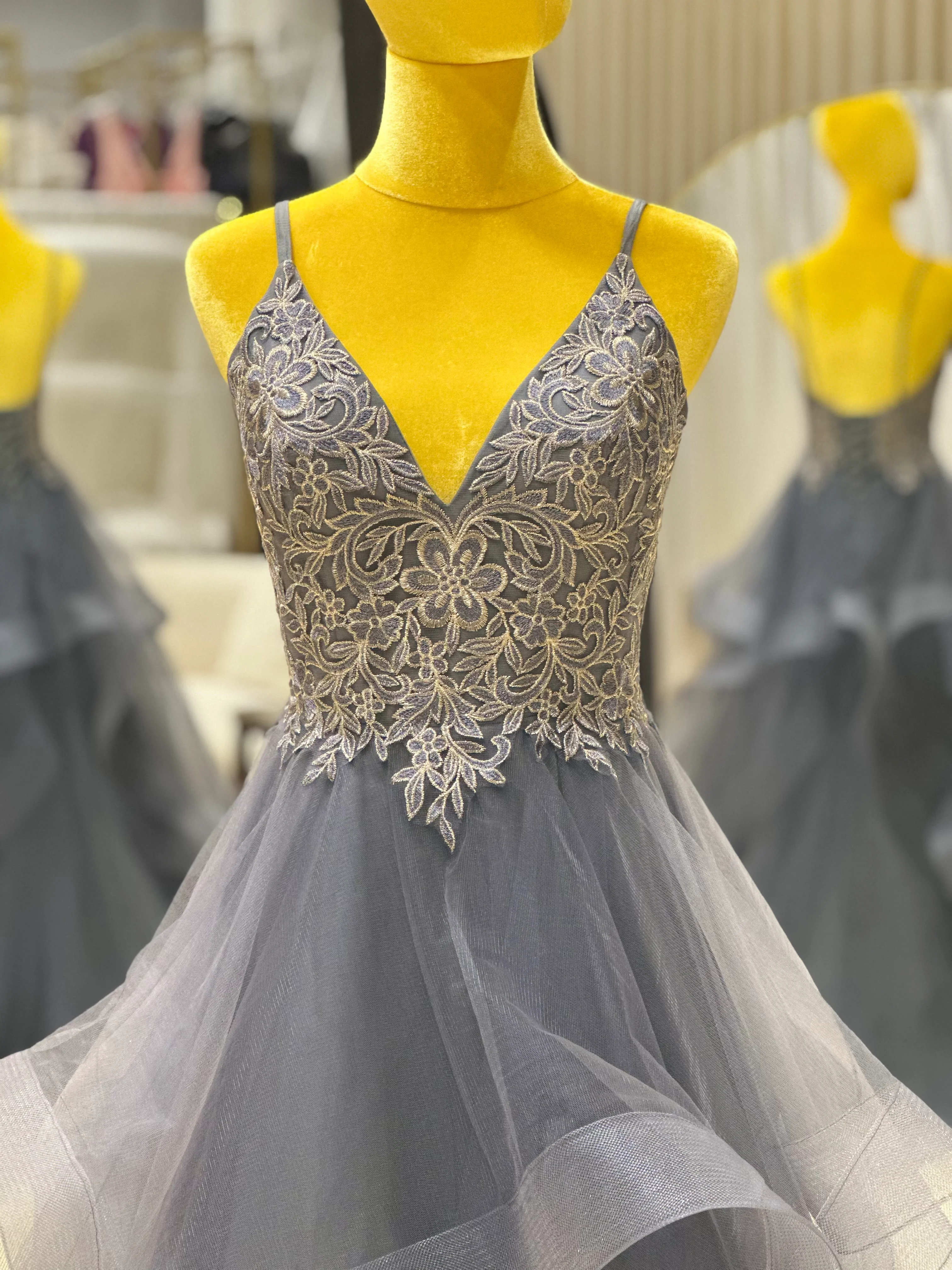 Twilight Luxe Half-Lace Evening Gown | Ready-to-Wear - Image 5