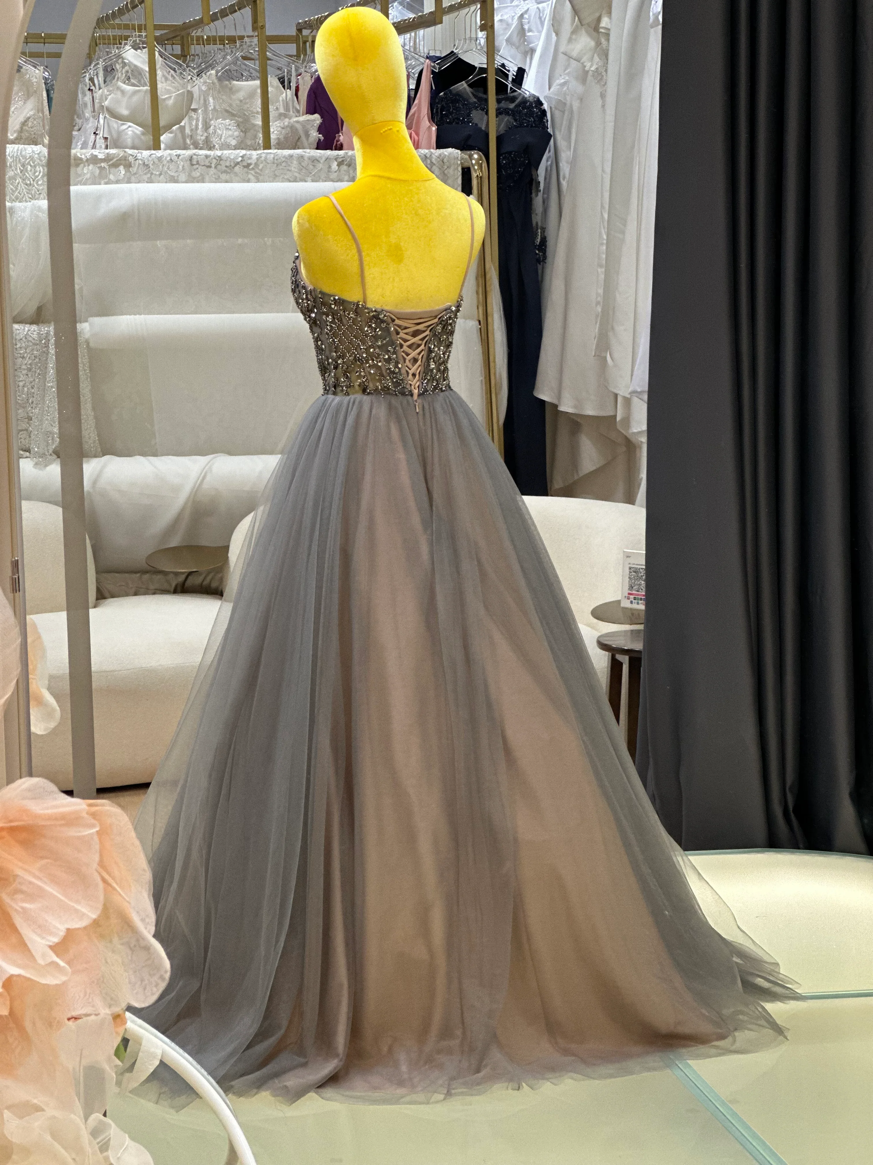 Golden Radiance Beaded Luxury Evening Gown | Ready-to-Wear - Image 7