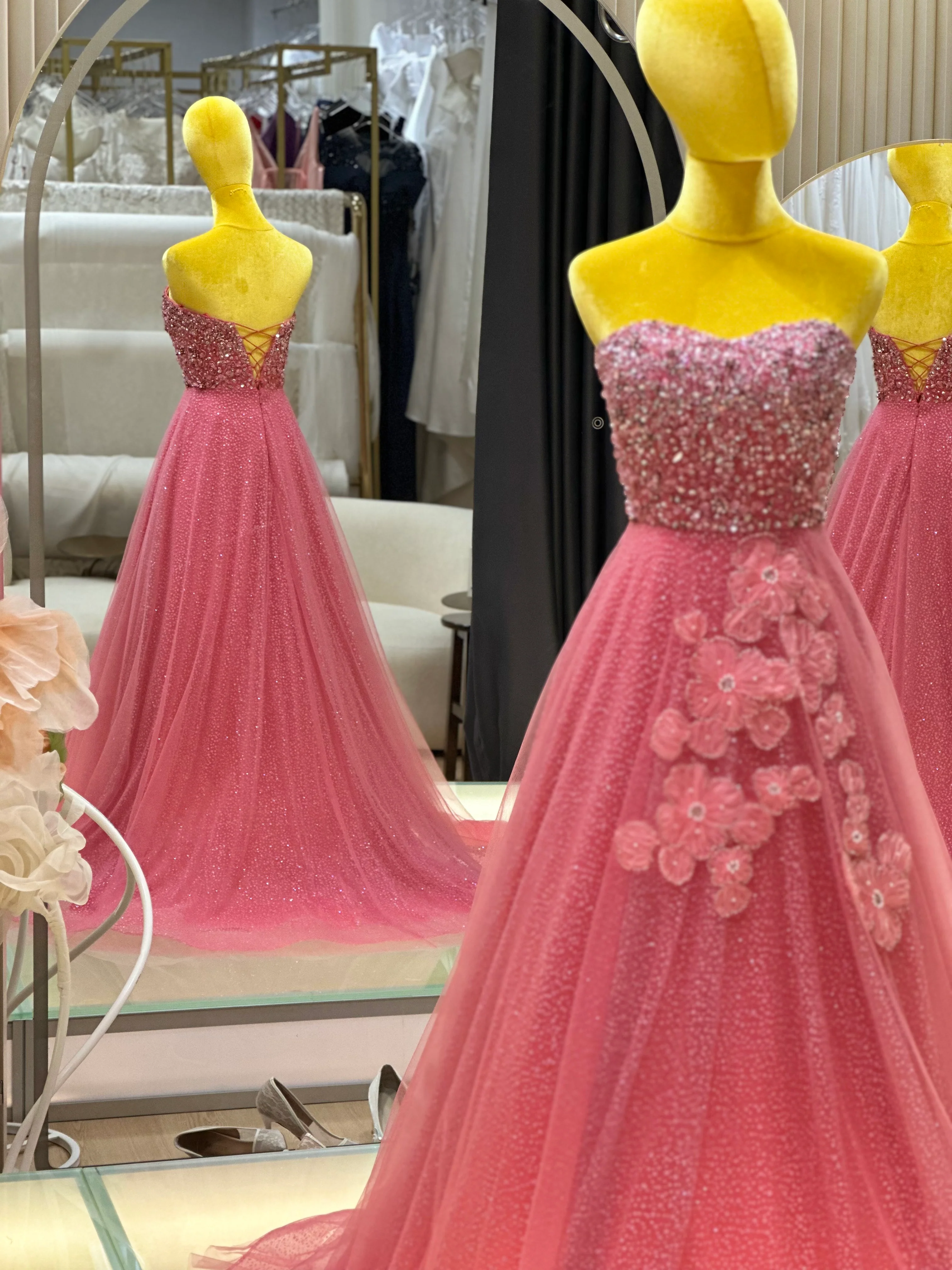 Fuchsia Fantasy Ruffled Sequin Ball Gown | Ready-to-Wear - Image 3