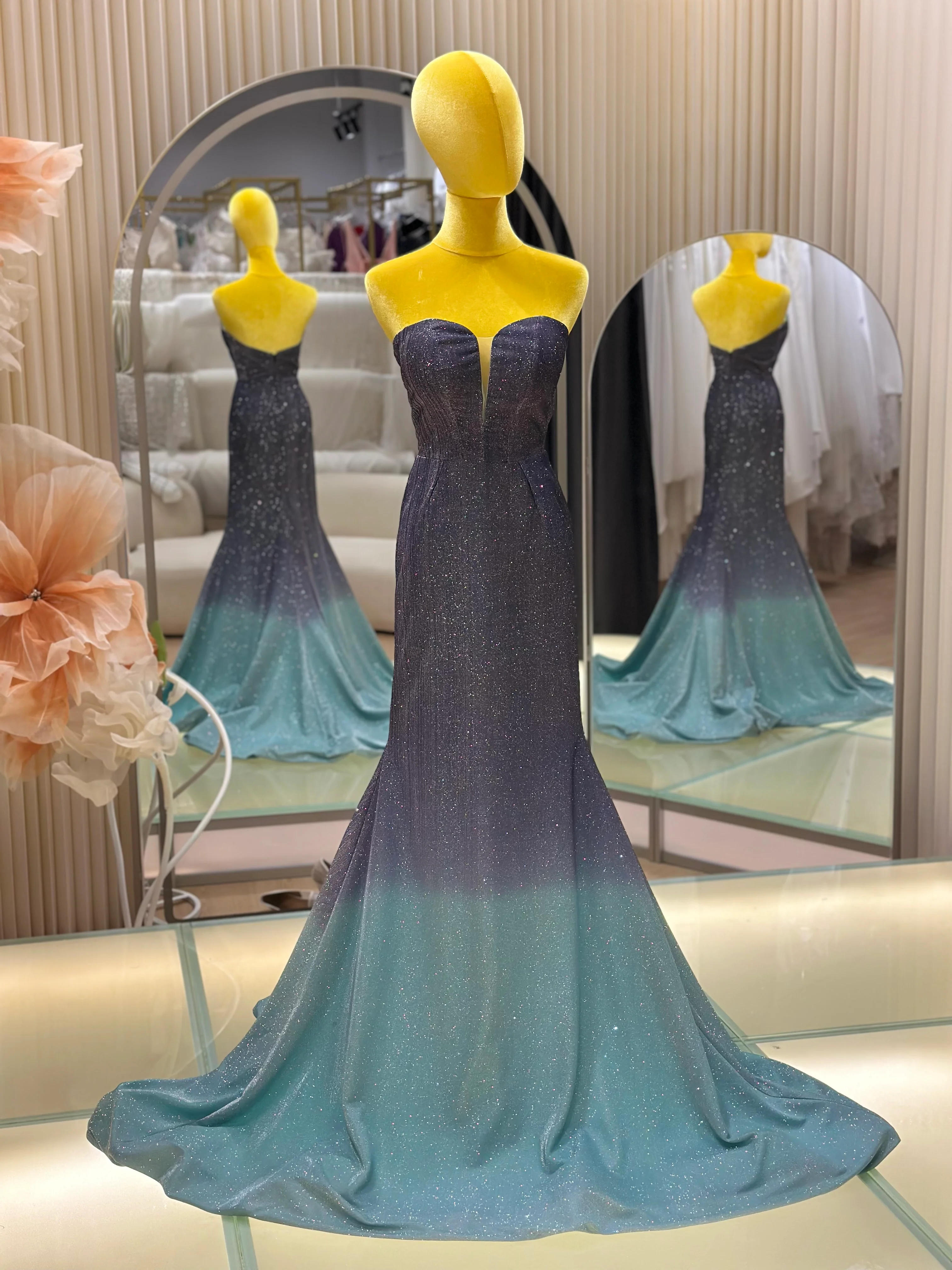 Golden Sunset Ombre Premium Evening Gown | Ready-to-Wear