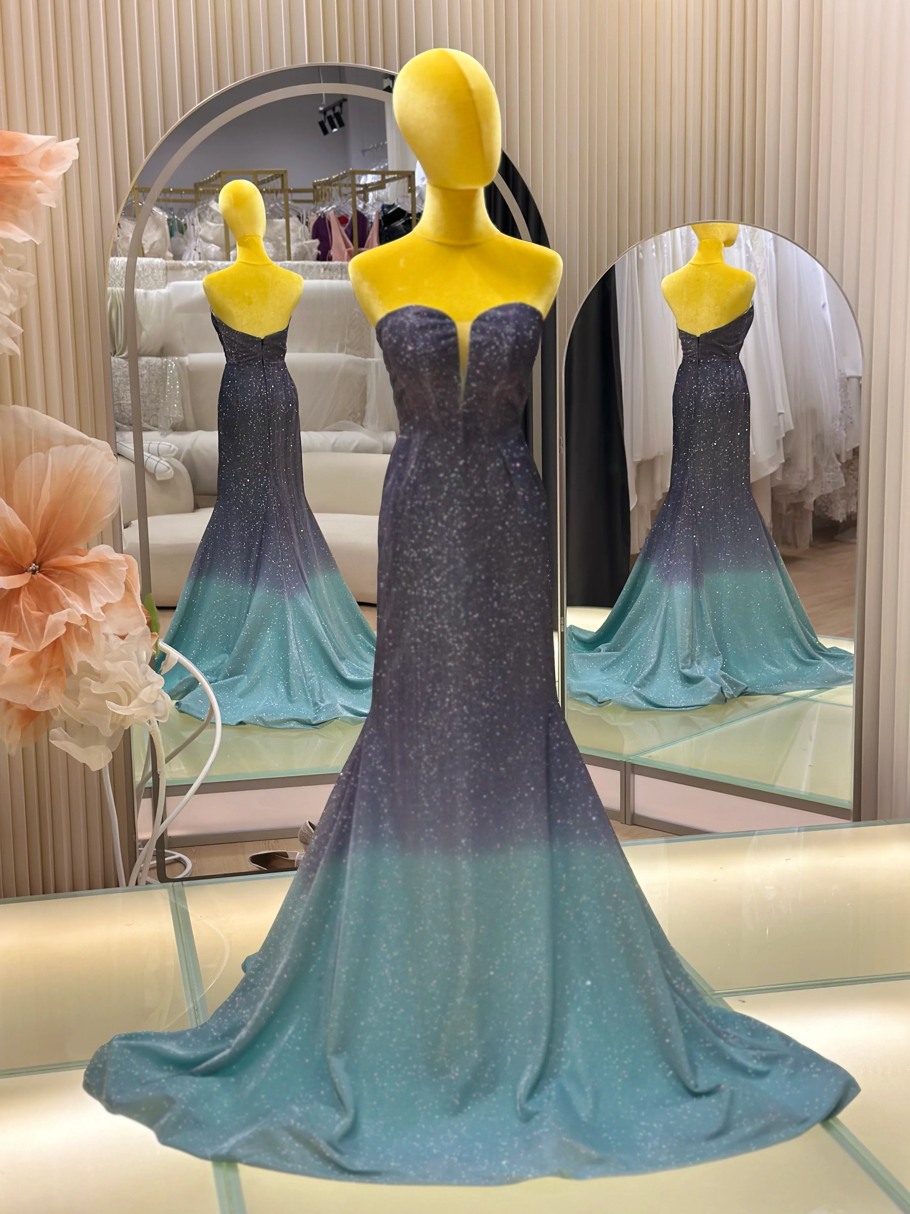 Golden Sunset Ombre Premium Evening Gown | Ready-to-Wear - Image 2