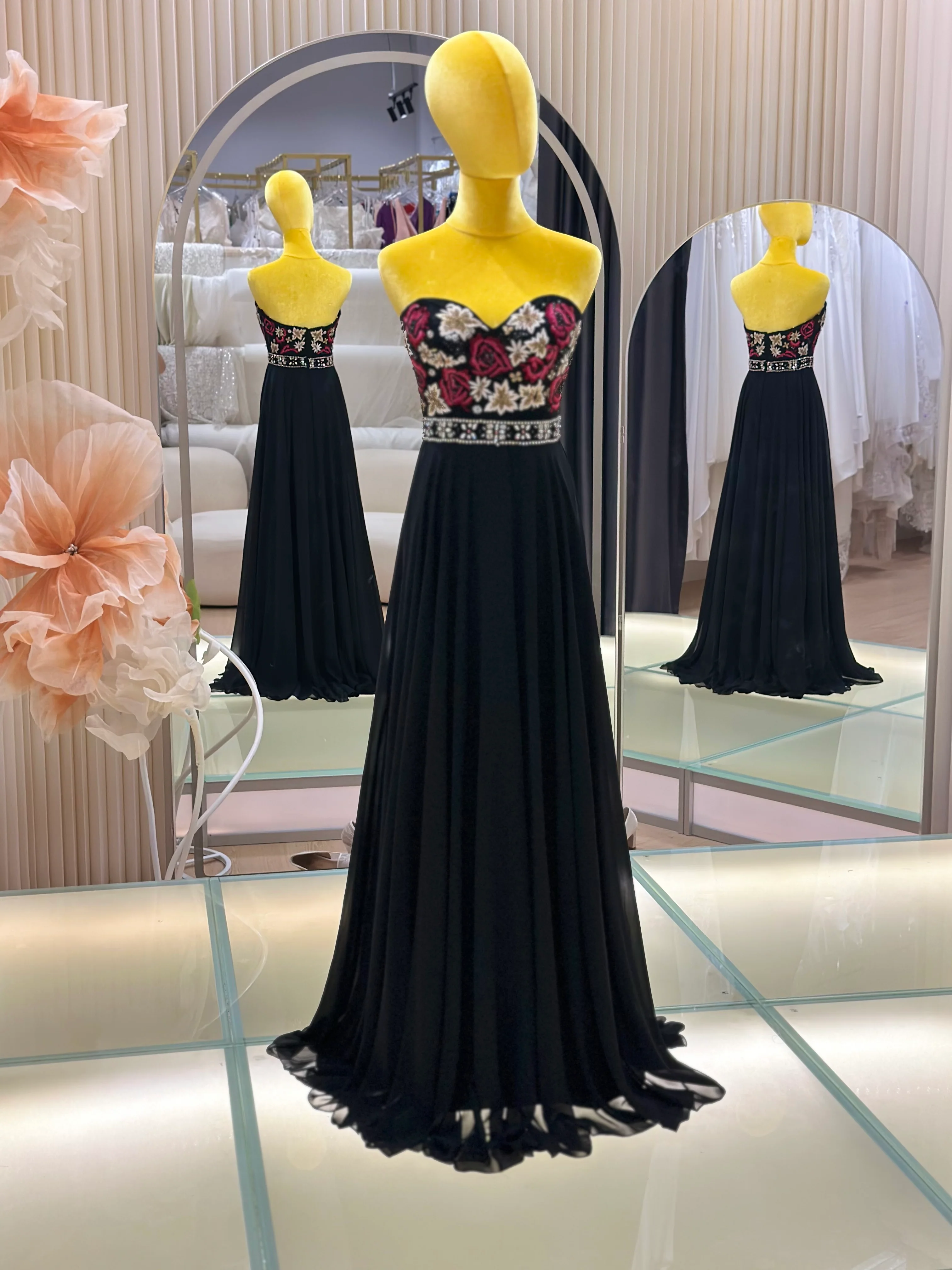Noir Opulence Beaded Premium Evening Gown | Ready-to-Wear - Image 2
