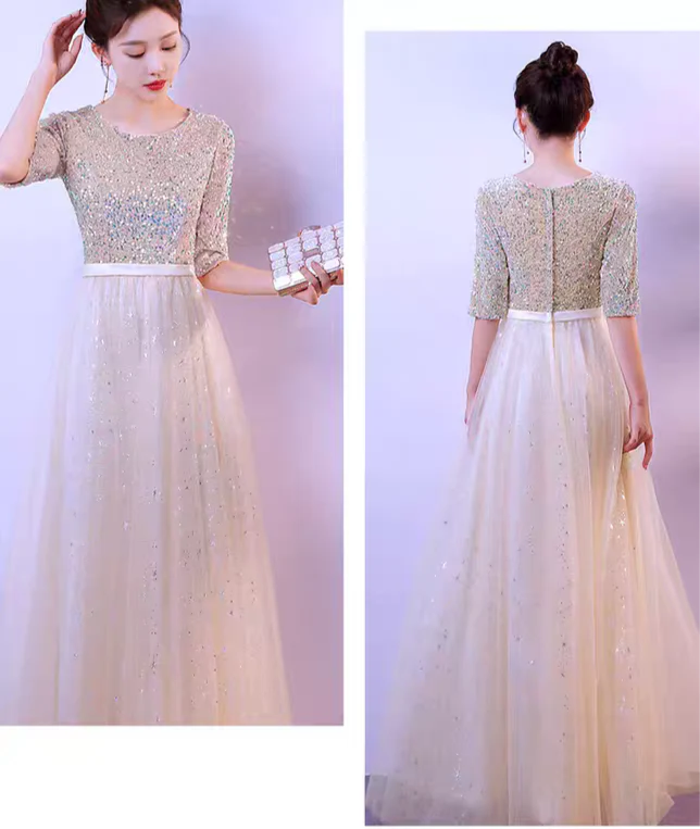 EG-SALE-AME-00116  performance costumes female long skirt chorus costumes art examination solo recitation performance costumes - Image 7