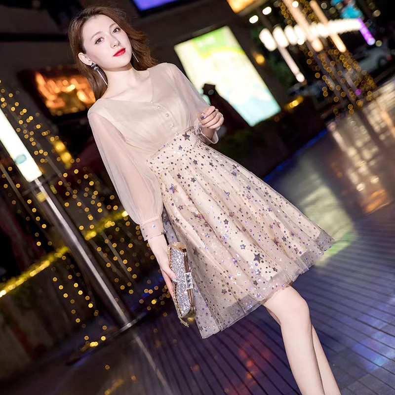 EG-SALE-AME-00124 Bridesmaid dresses, small evening dresses for women, high-end luxury, niche celebrity temperament banquet host dress - Image 2