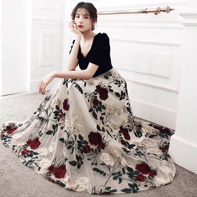 EG-SALE-AME-00129 Evening dress new hot style small temperament style high-end atmospheric host long banquet annual meeting - Image 2