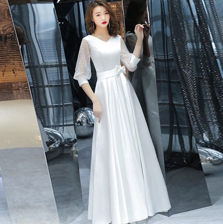 EG-SALE-AME-00132 white evening dress female fairy dress sample clothing cutting drawing small dress