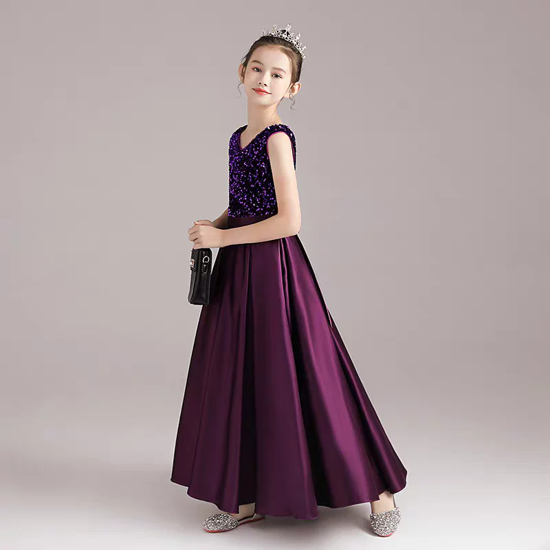 EG-SALE-AME-00187 High-end Children's Dress Princess Dress Flower Girl Host Piano Violin Performance Costume - Ame Handmadesg - Image 3