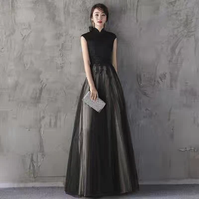 EG-SALE-AME-00199 Evening dress for hostess of the party, female bride, engagement toast dress, slim fit, elegant temperament, high-grade dress - Image 3