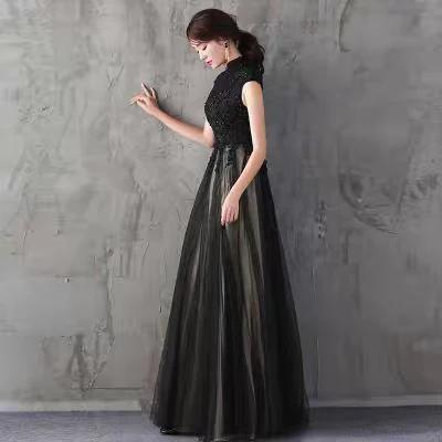 EG-SALE-AME-00199 Evening dress for hostess of the party, female bride, engagement toast dress, slim fit, elegant temperament, high-grade dress - Image 4