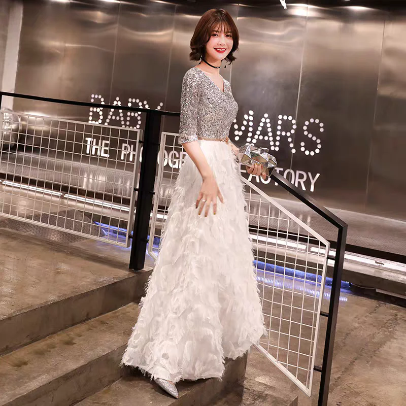 EG-SALE-AME-00204 Evening dress new style banquet noble temperament celebrity high-end aura queen slim female art exam host dress - Image 2