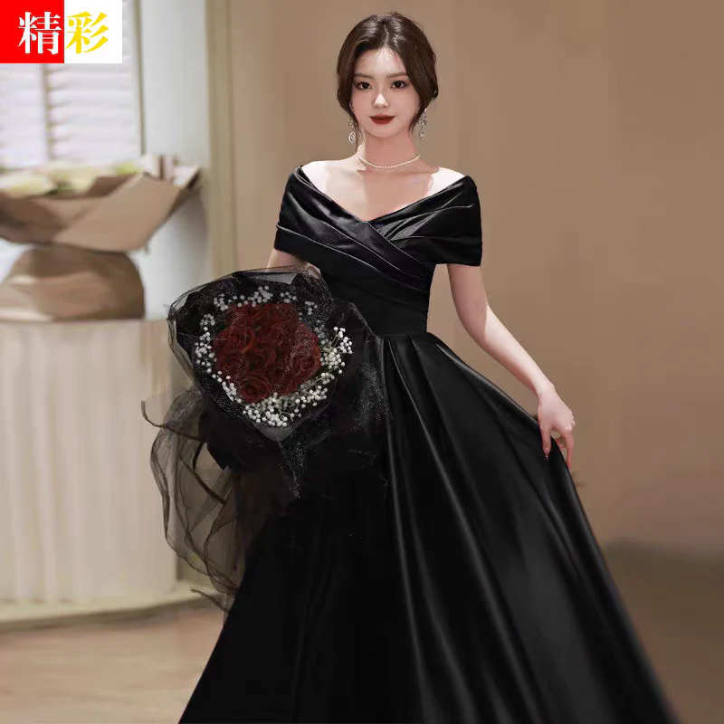 EG-SALE-AME-00205 toast dress bride wedding dress high-grade small engagement dress female year banquet large size evening dress - Image 2