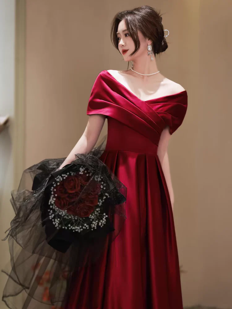 EG-SALE-AME-00205 toast dress bride wedding dress high-grade small engagement dress female year banquet large size evening dress - Image 4