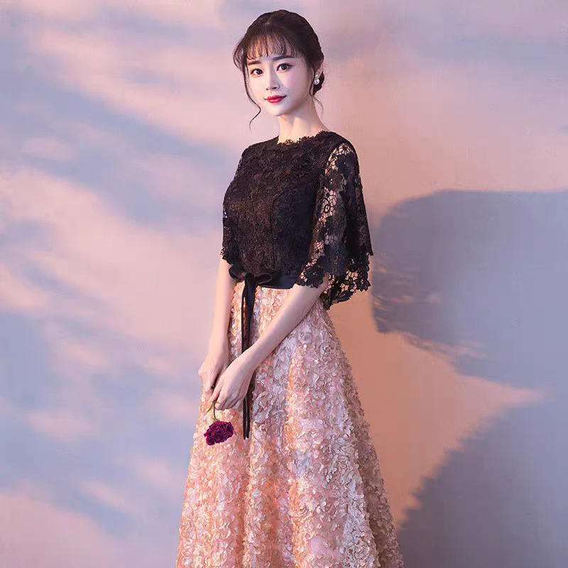 evening dress skirt women new banquet medium and long party birthday party small dress summer - Image 2